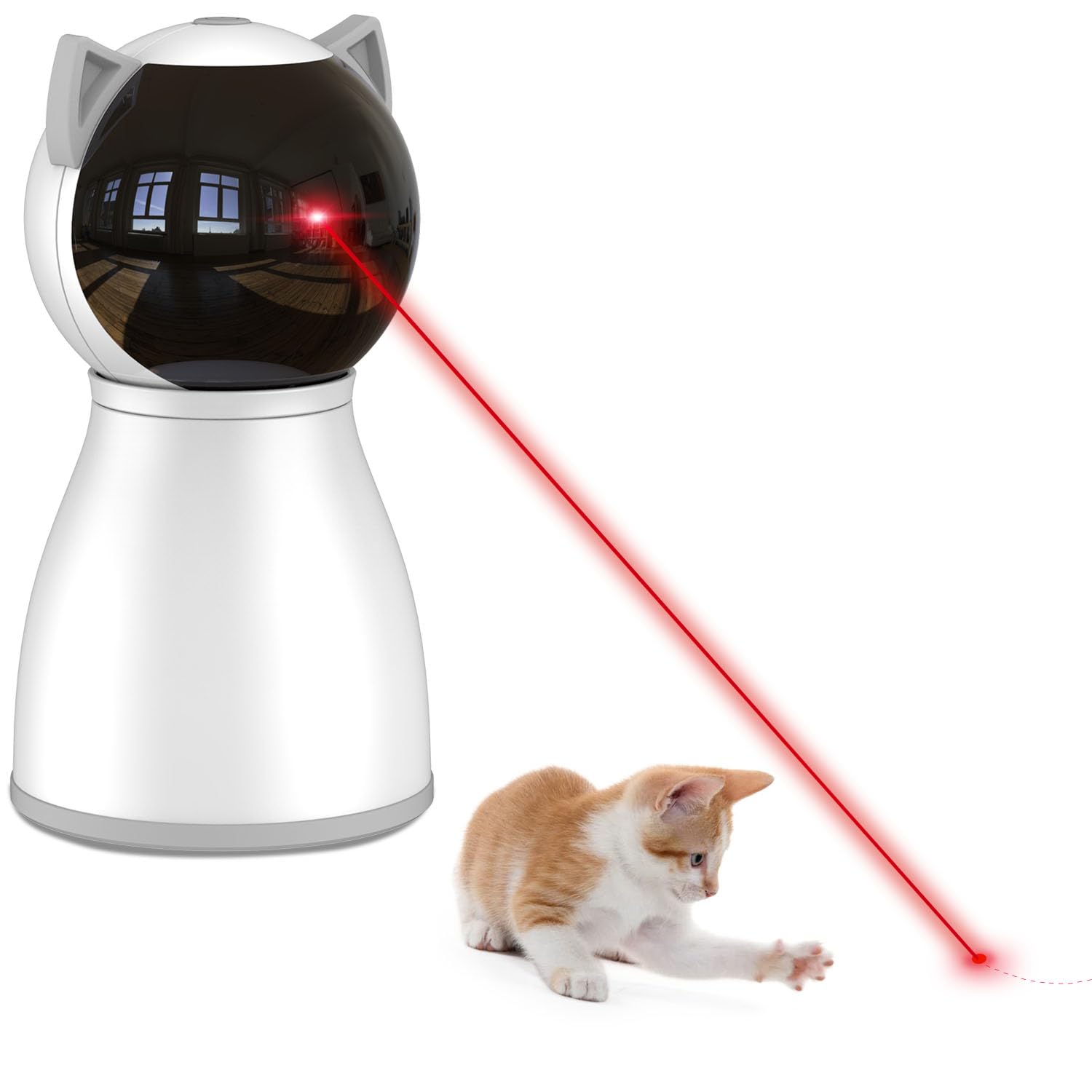 YVE LIFE Cat Laser Toy (4th Generation) — Rechargeable, Motion-Activated, True Random Trajectory, 3 Speed Modes, Adjustable Laser Head