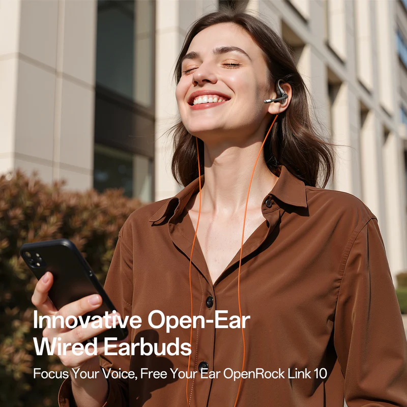 OpenRock Link 10 (New) | Type-C Wired Open-ear Business Headset, 25g Lightweight, 99.2% AI Noise Reduction, 240° Swivel Boom Mic — Ideal for Office Meetings & Customer Service detail image 4