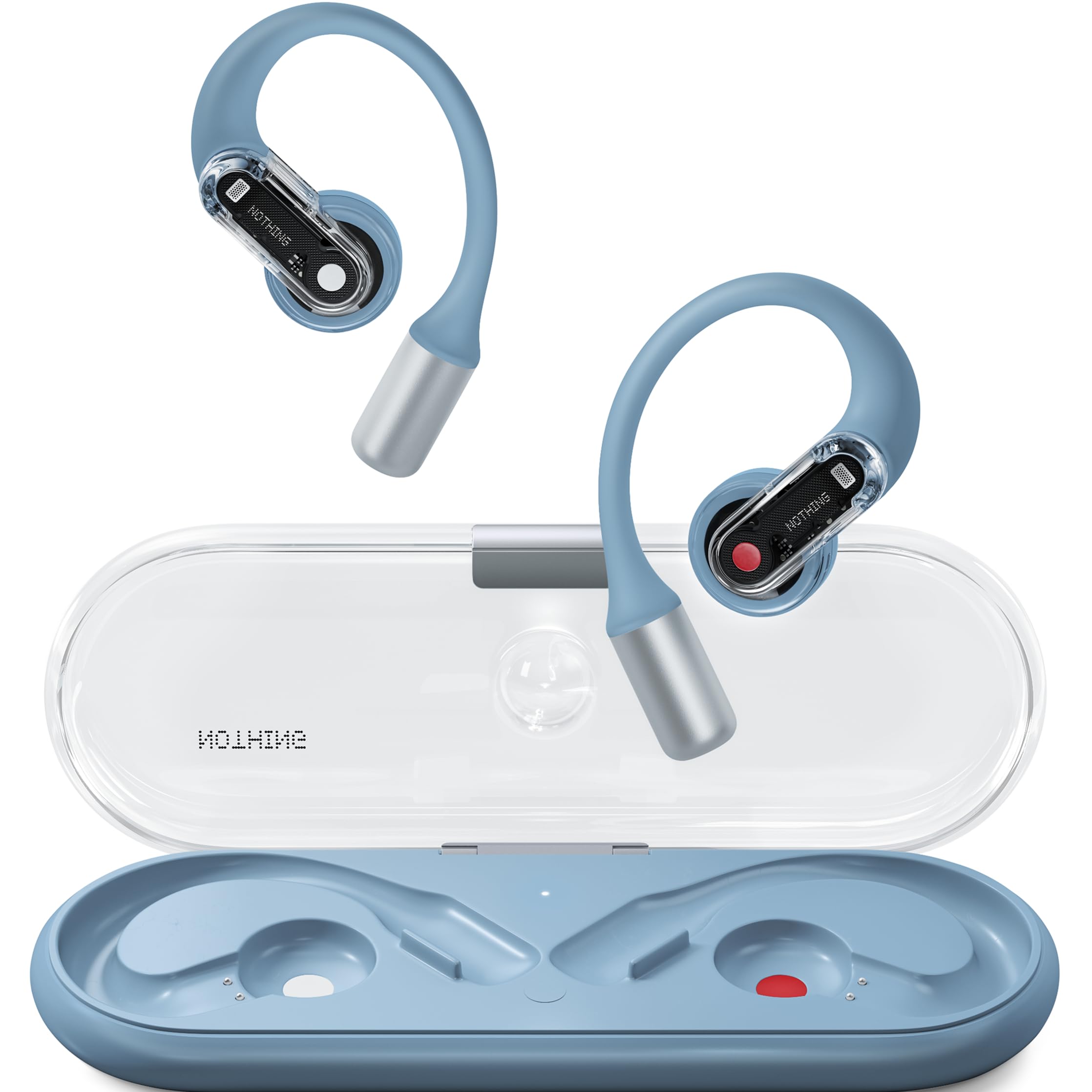 Nothing Ear (Open) Open Ear Headphones, Ultra-Light with Adjustable Earhooks, Multipoint Connection Bluetooth Earbuds, Clear Voice Technology for AI Calls, IP54, Fast Charging, ChatGPT Supported