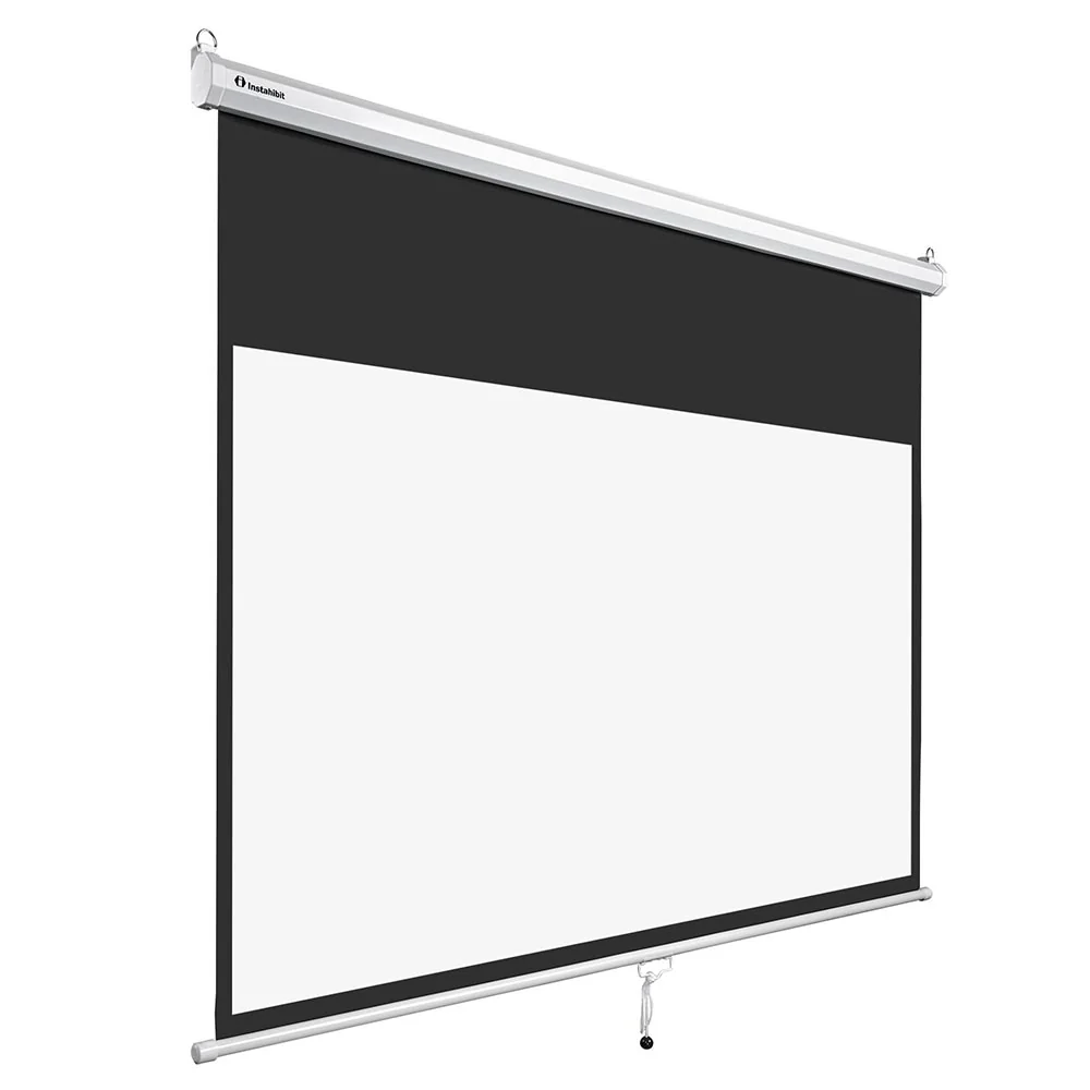 16:9 Retractable Manual Projection Screen 72" Ceiling/Wall