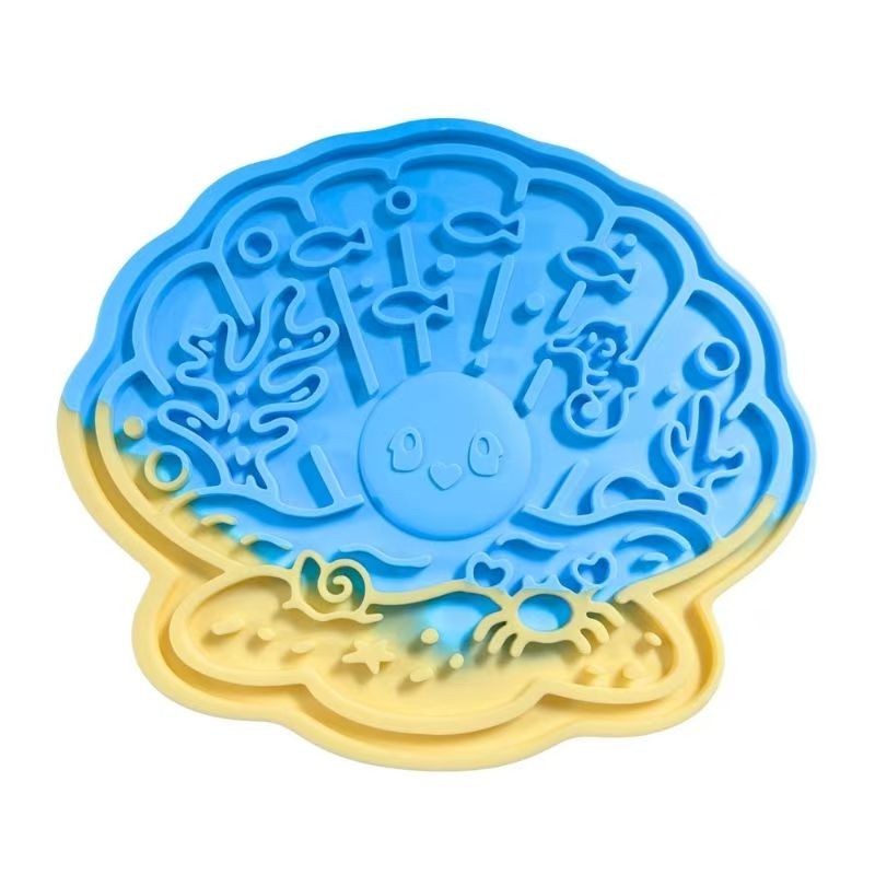 Pawny Tail Bobo Shell Double-Sided Lick Mat – Food-Grade Silicone, Slow-Feed Anti-Choke Stress-Relief Mat for Cats & Dogs