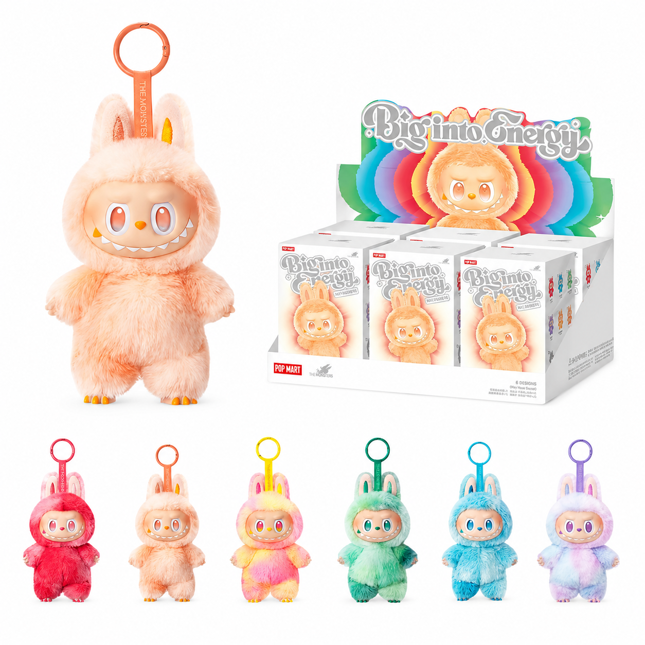 POP MART The Monsters "Big Into Energy" Series - Vinyl Plush Pendant Blind Box, LABUBU Doll, Blind Box Figure, Plush Keychain, Bag Charm, Random Design Collectible, 6.69in Single Box