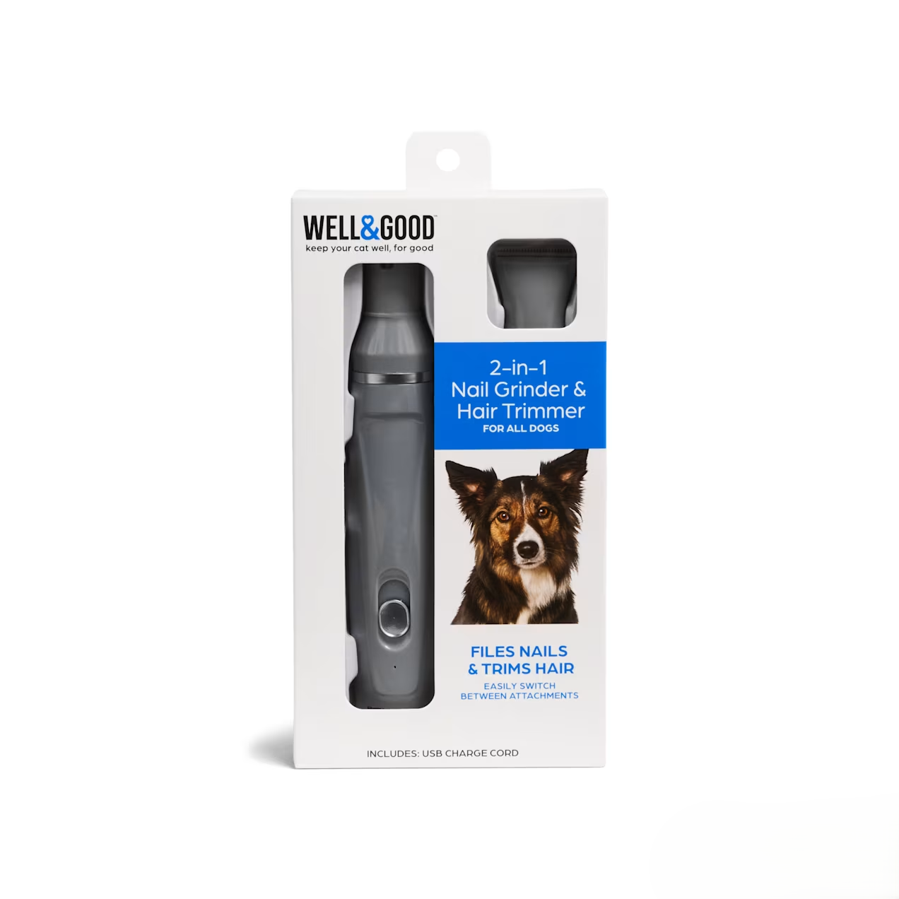 Well & Good Dog Nail Grinder & Paw Trimmer (2-in-1) — Professional Nail Filing + Paw Hair Trimming, Fits All Breeds, Easy At-Home Paw Care detail image 5