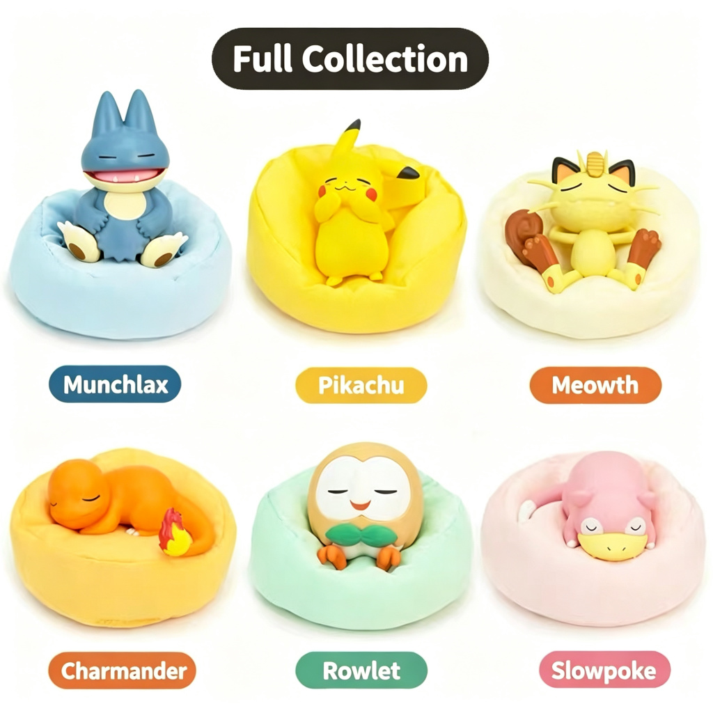 Pokémon Leisure Time Blind Box Figure PVC/Polyester 6-Figure Series Ages 14+