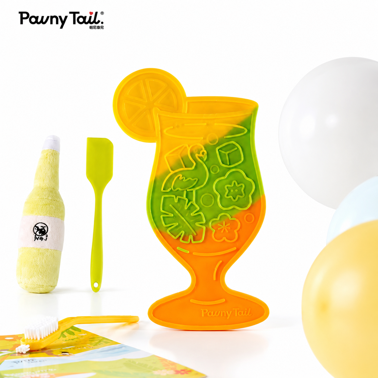 Pawny Tail Lemon Juice Pet Lick Pad — Food-Grade Silicone Slow-Feed & Anti-Choke Licker Toy