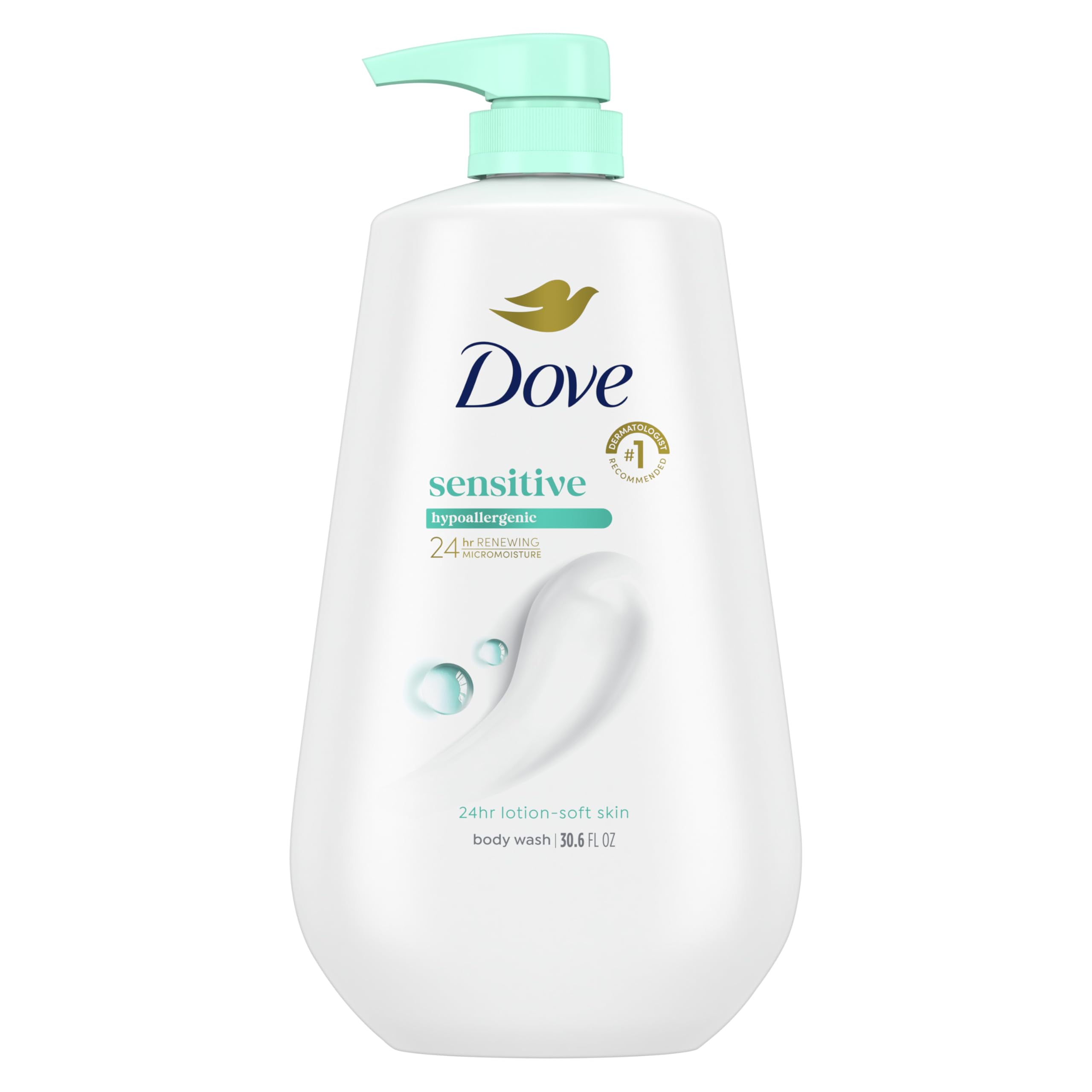 Dove Sensitive Skin Body Wash, 30. 6 oz — 24-Hour Moisture