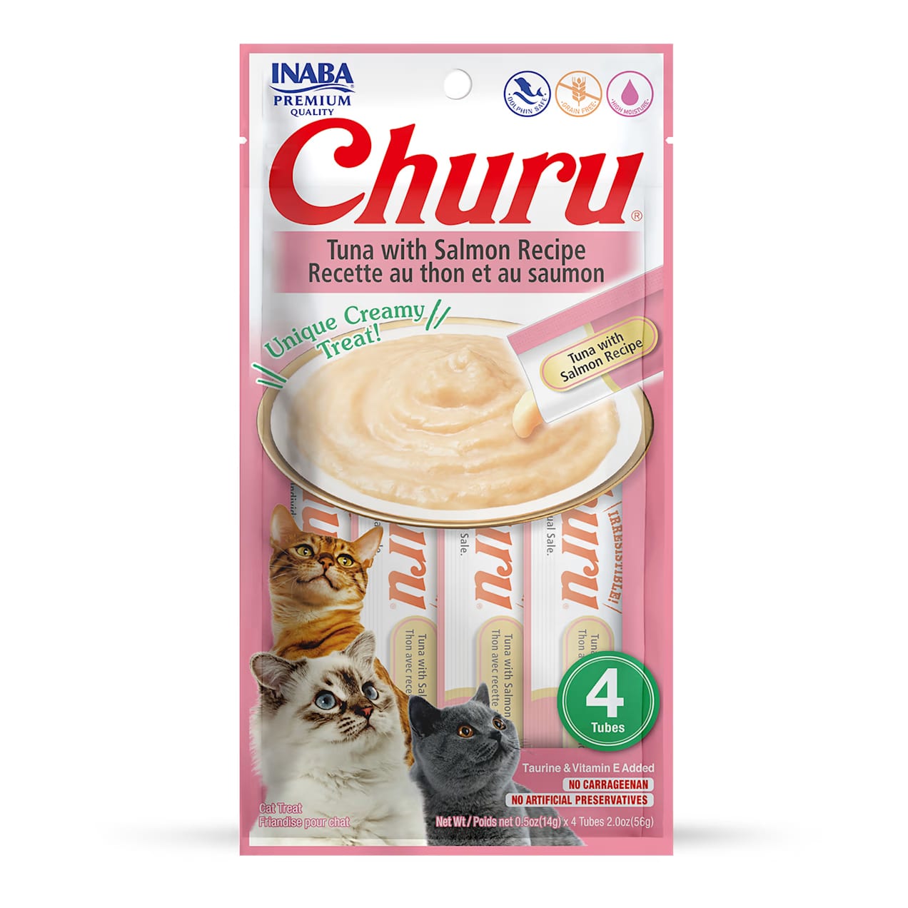 Inaba Creamy Tuna & Salmon Cat Treats — Double Deep-Sea Fish Blend, Silky-Smooth and Savory; Perfect for Daily Feeding or Rewarding Playtime, for a Luxurious Taste Experience