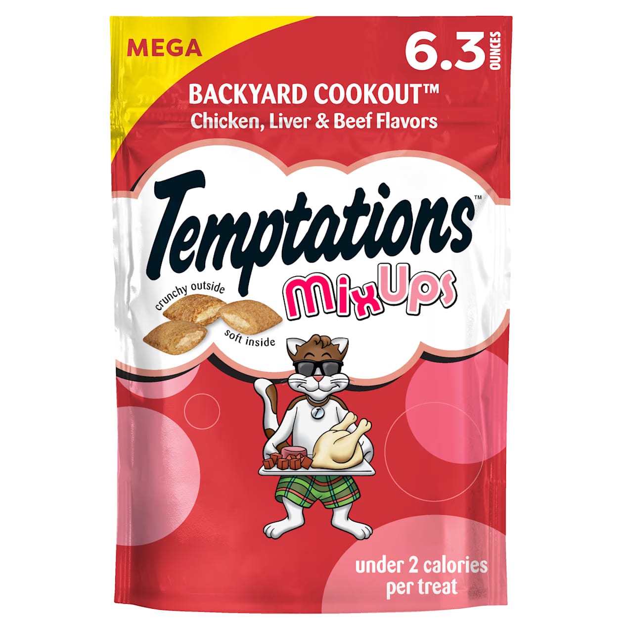 Temptations MixUps Backyard BBQ Cat Treats — Crunchy Outside, Soft Inside; Perfect for Daily Rewards, Playtime & Snack Breaks (Even Picky Cats Love Them)
