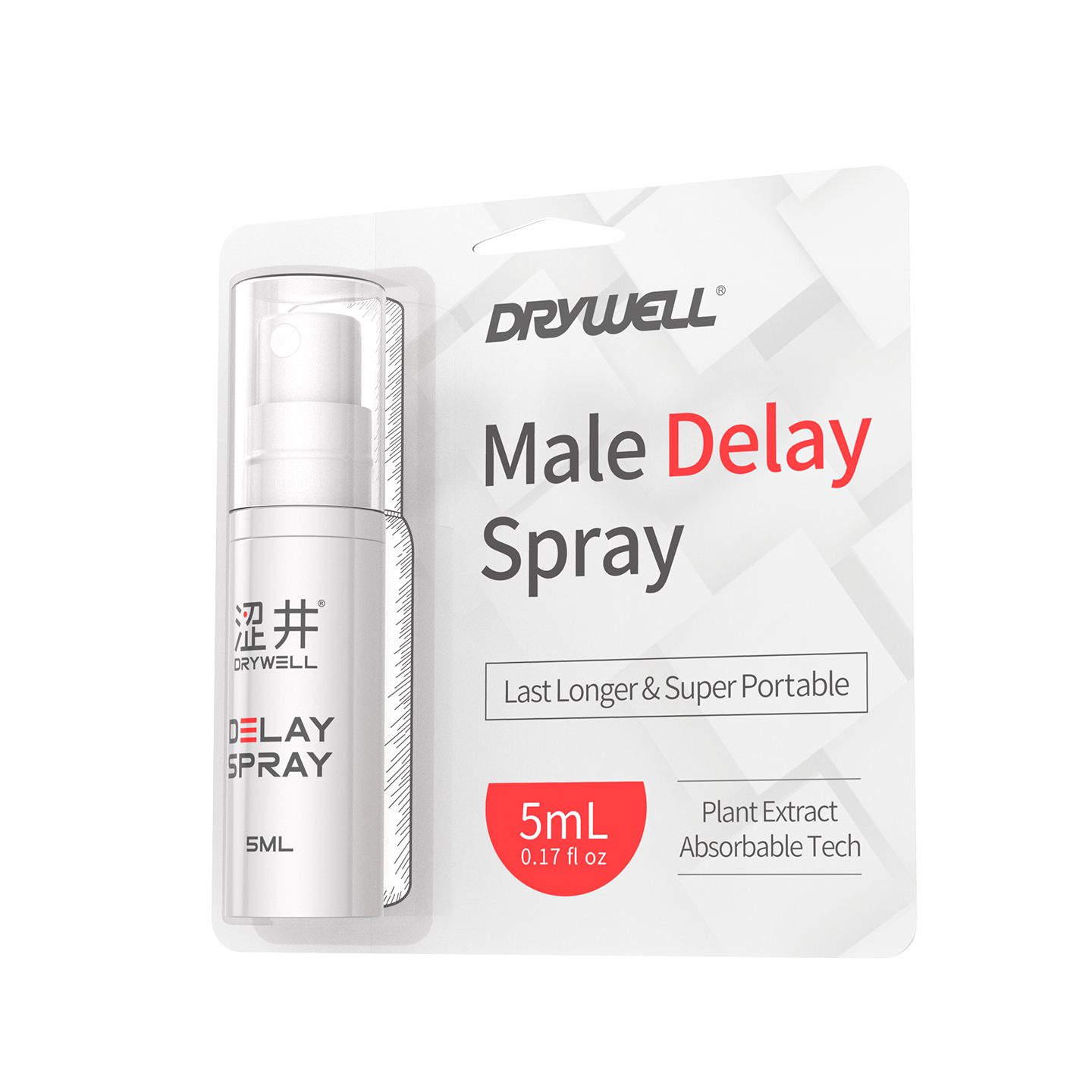 RAYWELL Men's External Delay Spray 5ml — Portable Travel Size, Plant-Compound Formula, Fine Mist Nozzle