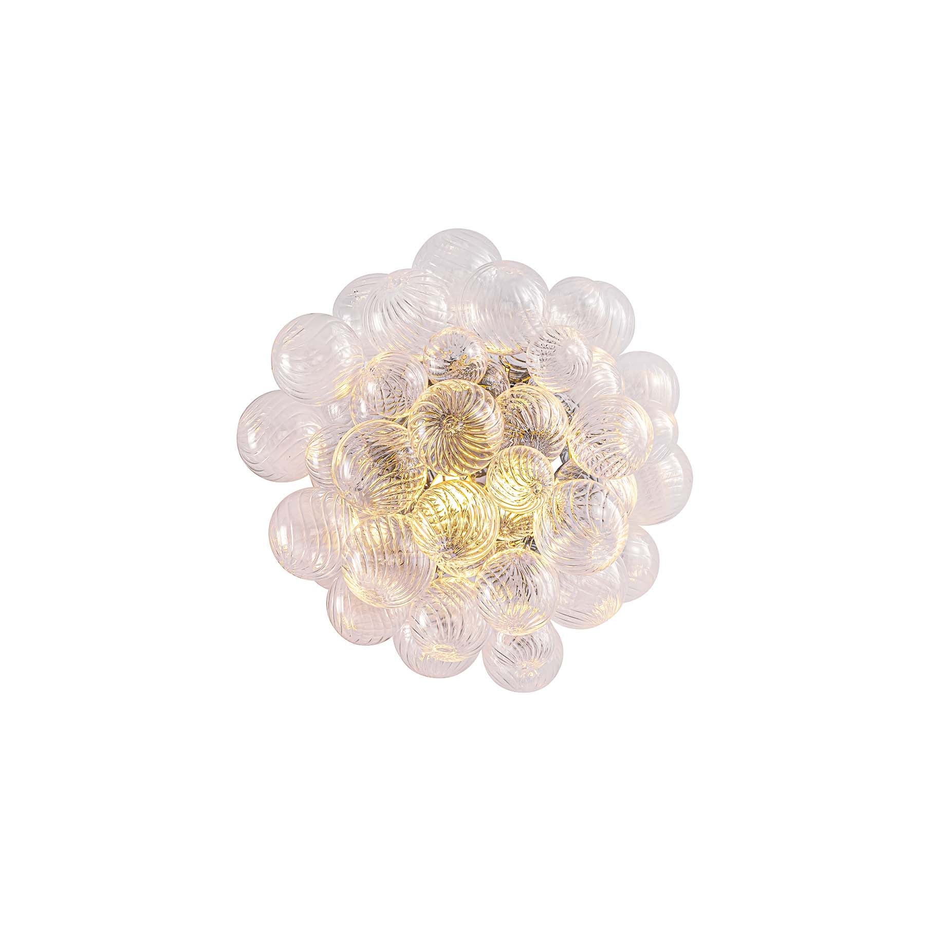 Moorizon Spiral Bubble 16-Inch Hand-Blown Spiral Glass Globe Wall Sconce, G45 E12 LED Bulb, Polished Nickel, Hardwired Dimmable, for Hallways, Bedside, Mirror Sides, Hotels & Commercial Spaces