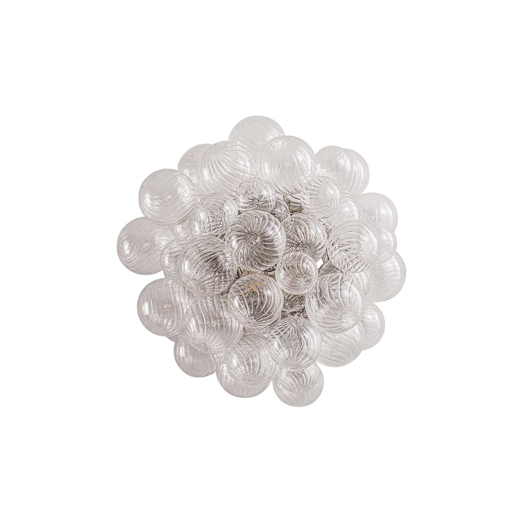 Moorizon Spiral Bubble 16-Inch Hand-Blown Spiral Glass Globe Wall Sconce, G45 E12 LED Bulb, Polished Nickel, Hardwired Dimmable, for Hallways, Bedside, Mirror Sides, Hotels & Commercial Spaces detail image 2