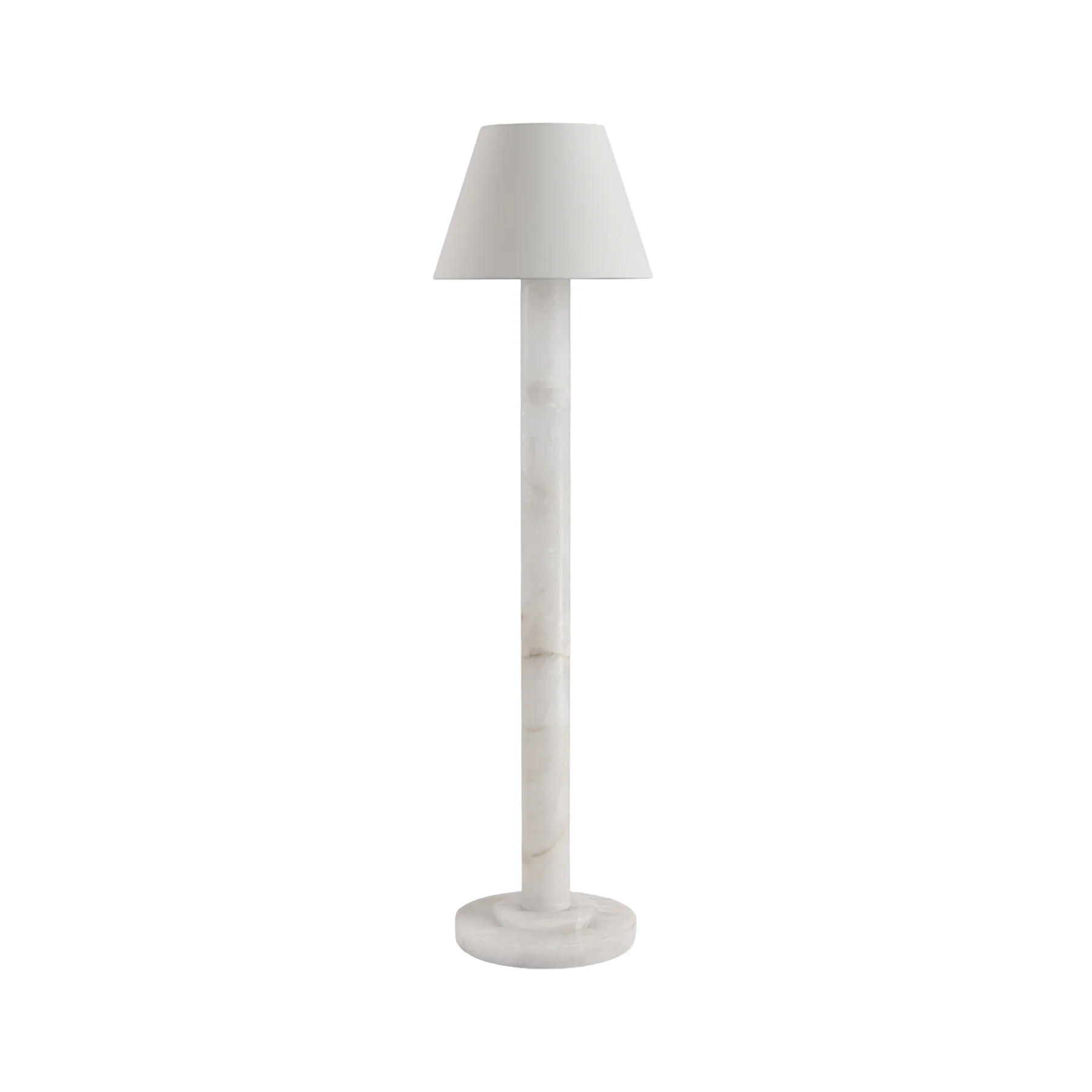 Moorizon Calista 16"×62" Natural Calcite Column LED Floor Lamp, 2400K Ultra-Warm Light, Fabric Shade, Dimmable, for Living Rooms, Bedrooms, Reading Corners, Designer Hotels & Hospitality Spaces detail image 2