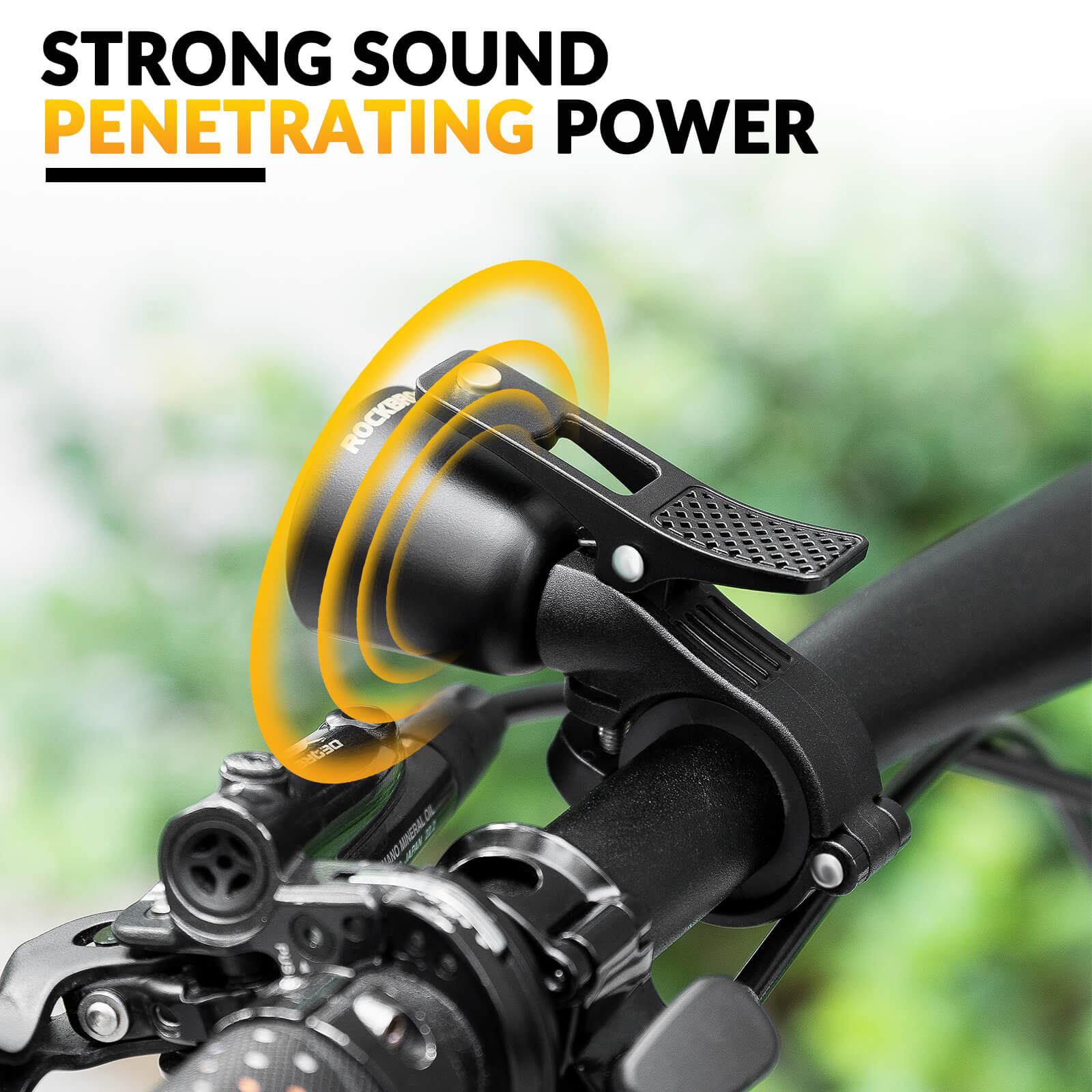 ROCKBROS Brass Bike Bell, Loud Classic Bicycle Bell, Adjustable Fit 22.2-31.8mm for MTB Road Gravel Bikes detail image 5