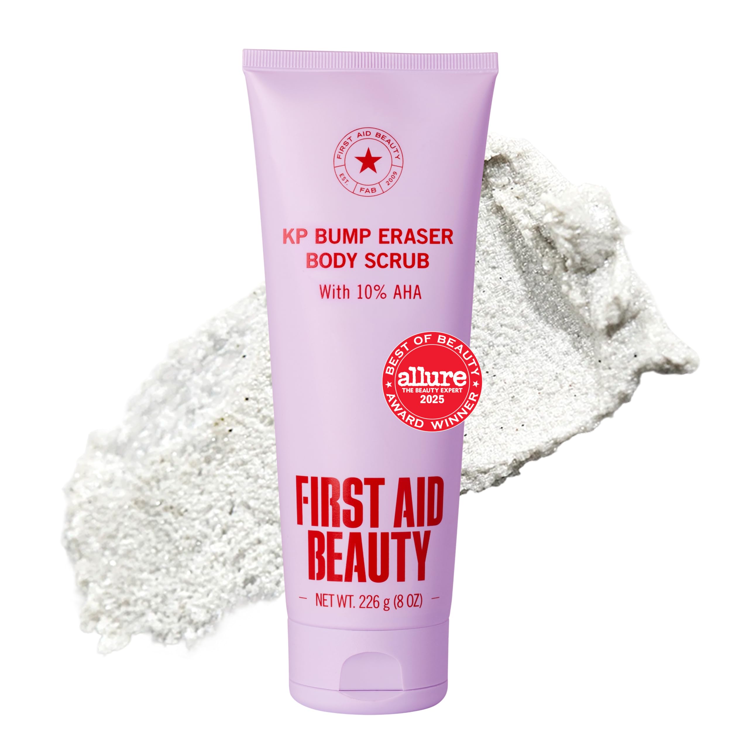 First Aid Beauty KP 去角质身体磨砂膏(含10% AHA)- 皮肤科测试,针对毛周角化/草莓皮,改善粗糙小疙瘩与不均匀肤质,适合敏感肌