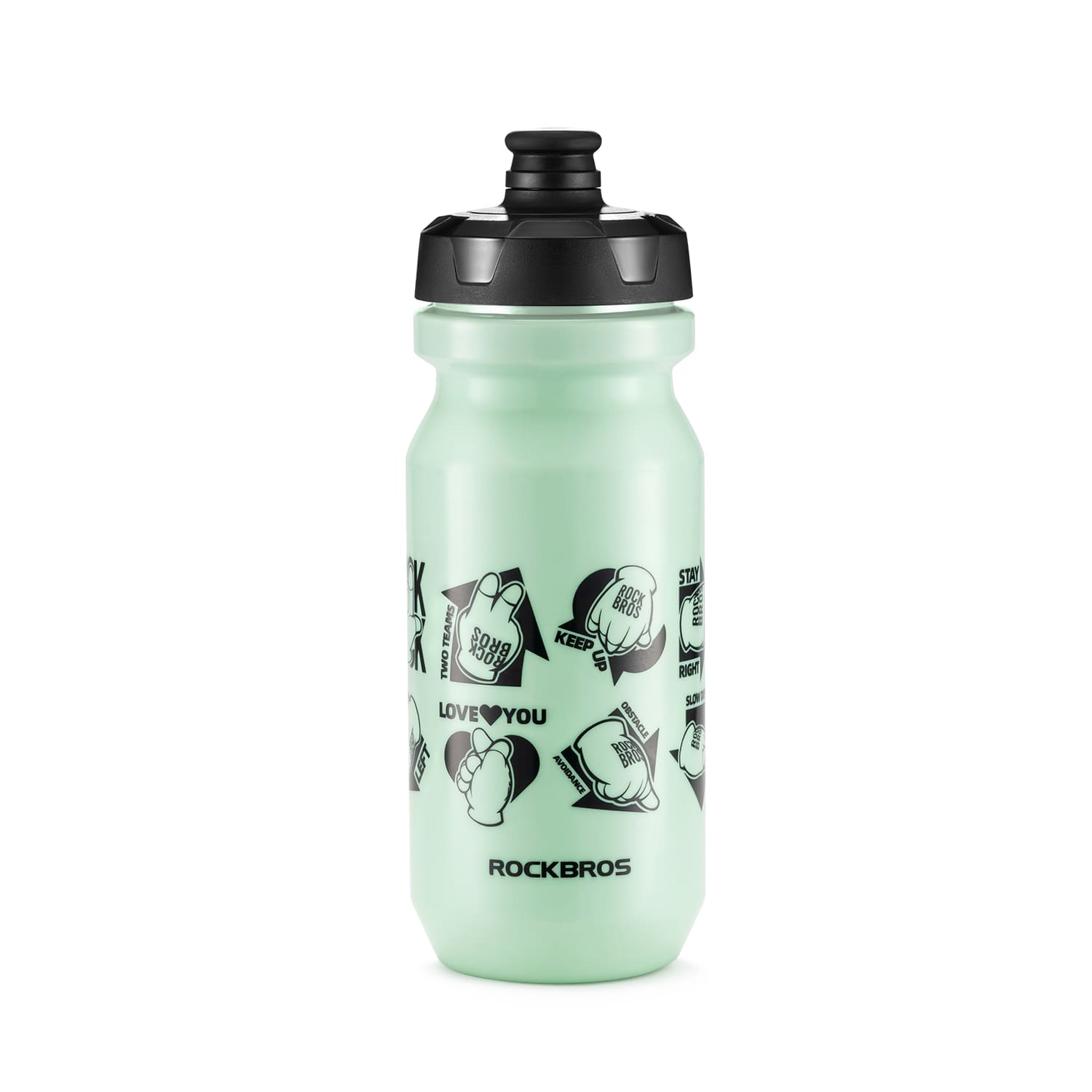 ROCKBROS Cycling Water Bottle 600ml Large Capacity Squeeze Bike Bottle Leak-Proof Dustproof Sports Drink Bottle BPA Free Reusable