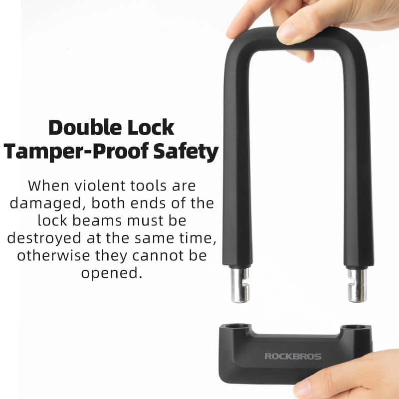 ROCKBROS 22mm Heavy-Duty Alloy Steel U-Lock — Cut-Resistant Anti-Theft Bike & Motorcycle Lock detail image 1