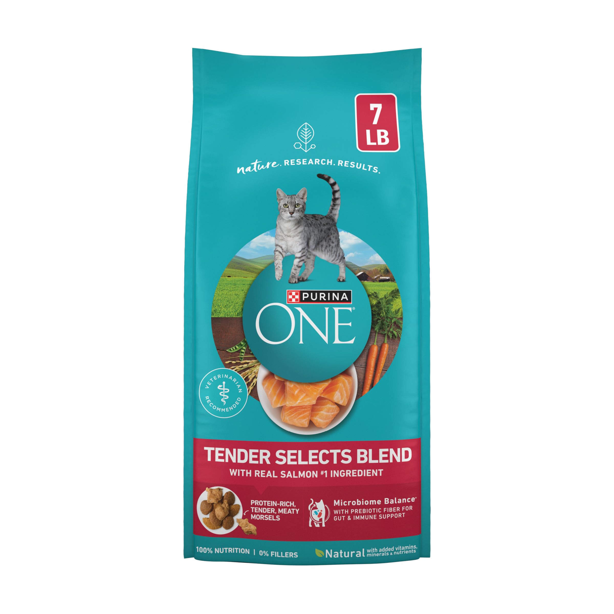 Purina ONE Natural Dry Cat Food, Tender Selects Blend With Real Salmon - 7 lb. Bag