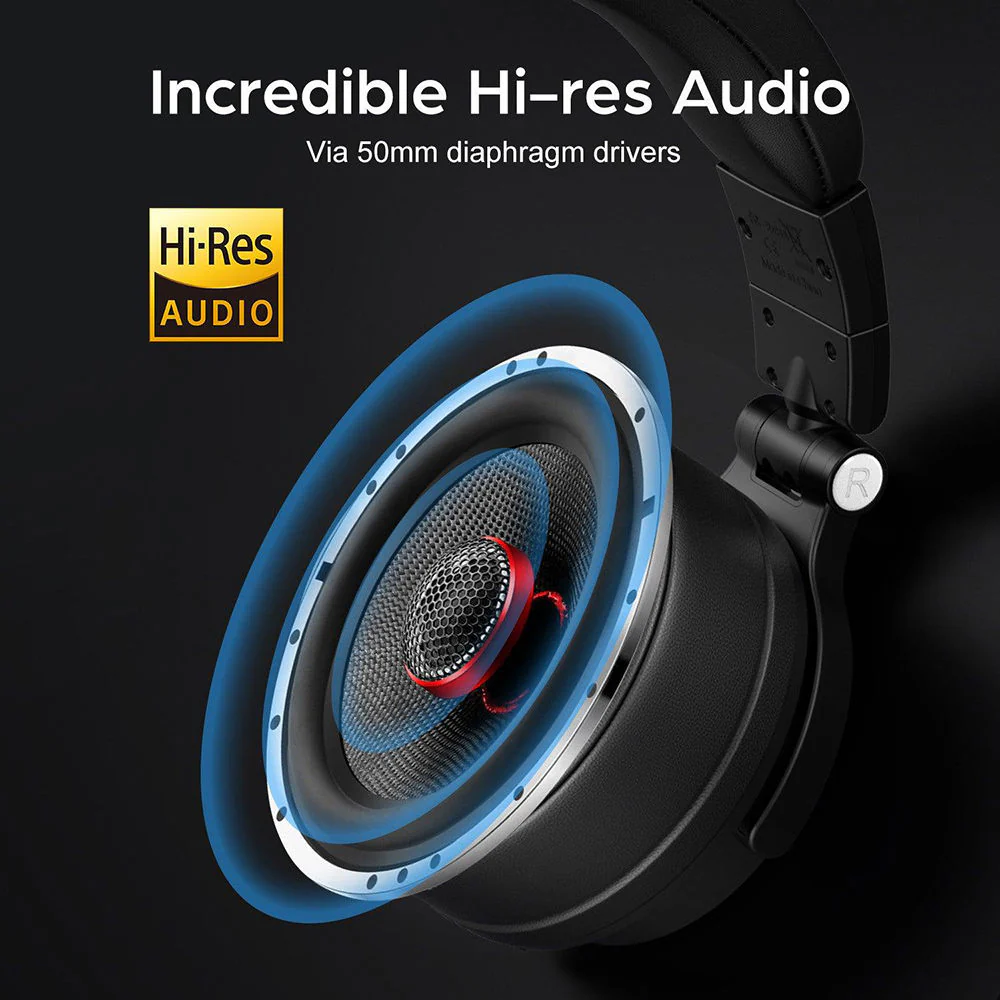 OneOdio Monitor 60 | 38Ω Hi-Res Wired Professional Monitoring Headphones, 50mm NdFeB Drivers, 20Hz–40kHz Wide Frequency Response — Studio Mixing, DJ, Audiophile Listening detail image 3
