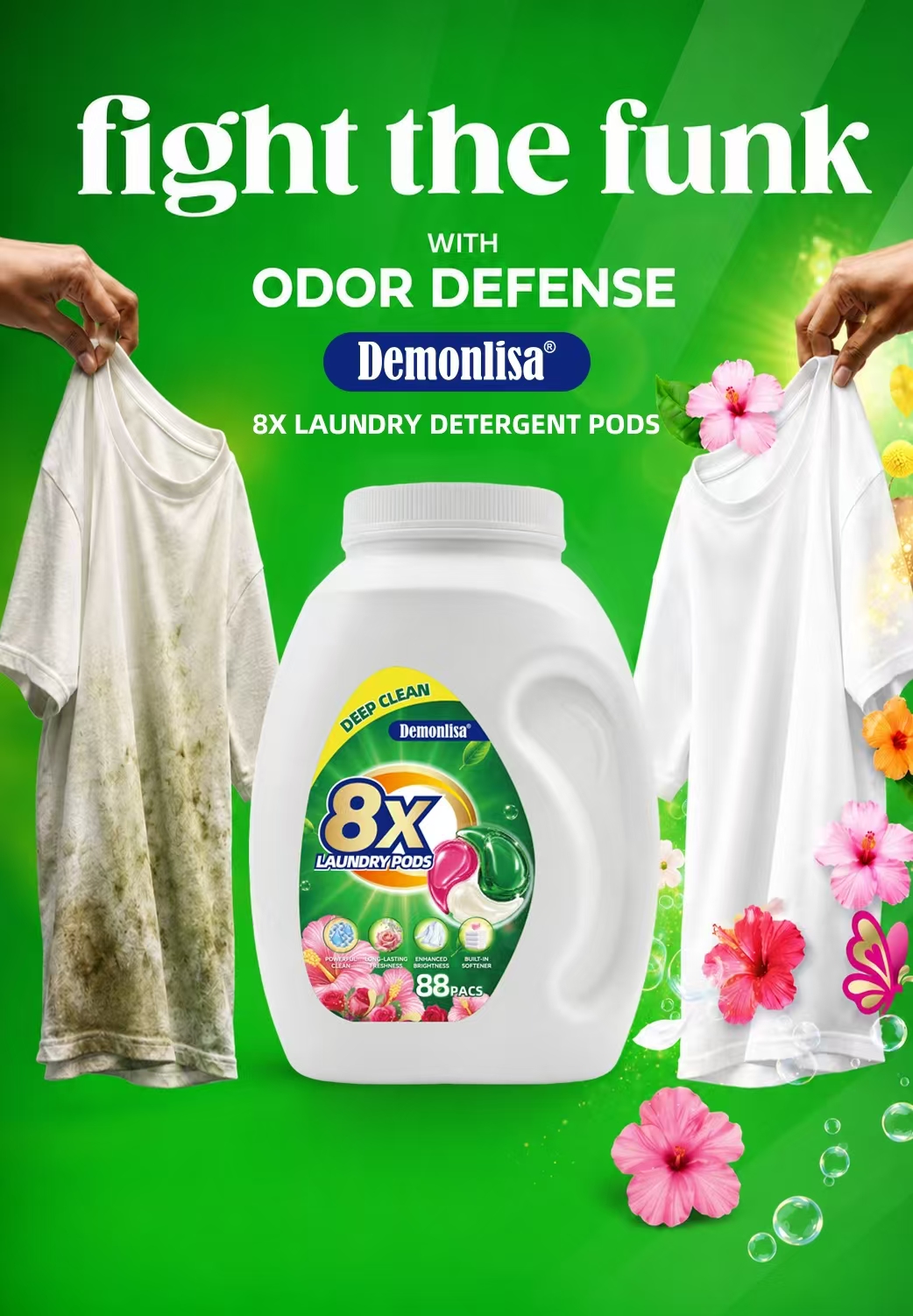 Demonlisa 8x Ultra-Concentrated 3D Laundry Pods (20g × 88pcs)