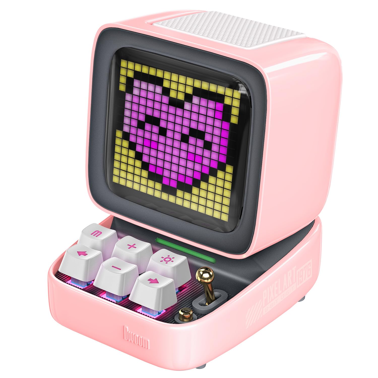 Altavoz Bluetooth retro Divoom Ditoo con pantalla LED de píxeles 16×16 (Rosa)
