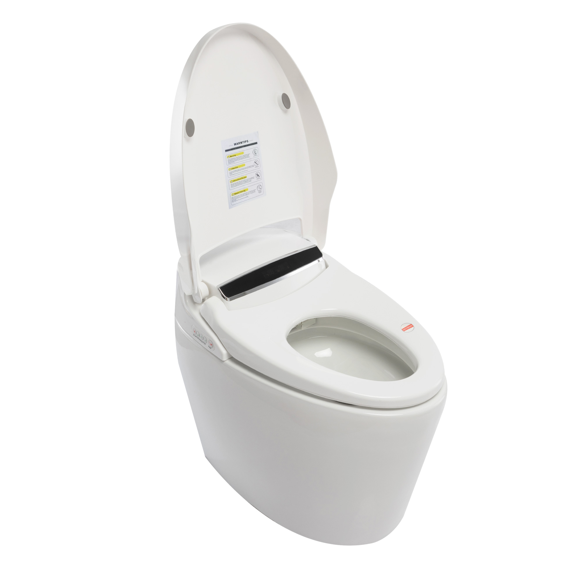 White One-Piece Smart Toilet — Instant-Heating Wash with Heated Seat and Warm-Air Dryer