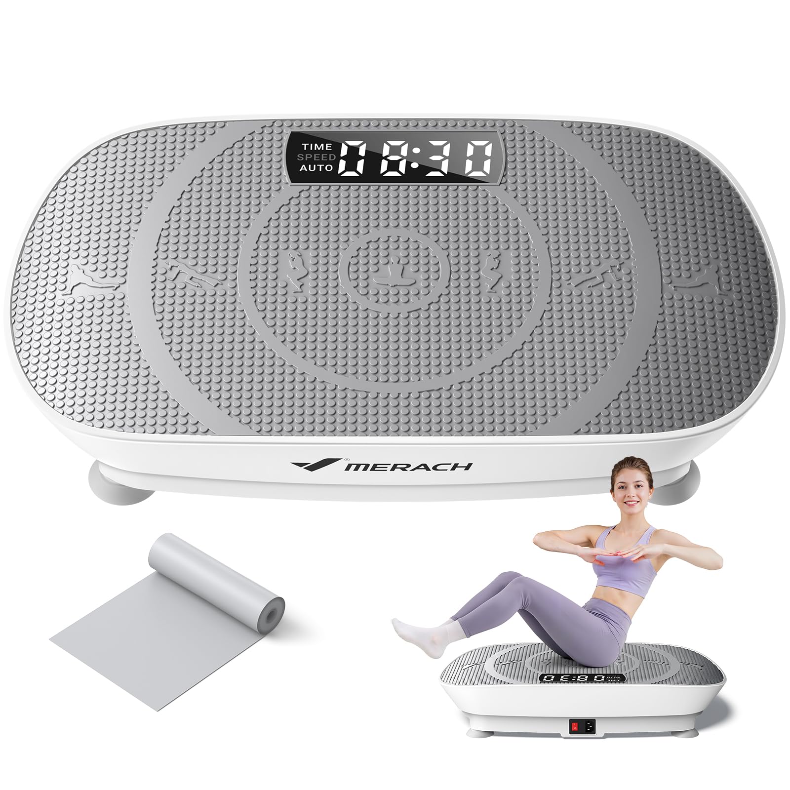MERACH CV30 Pro Vibration Plate Exercise Machine — Bluetooth, Silicone Foot Pads, Auto & Manual Modes, 150W Motor