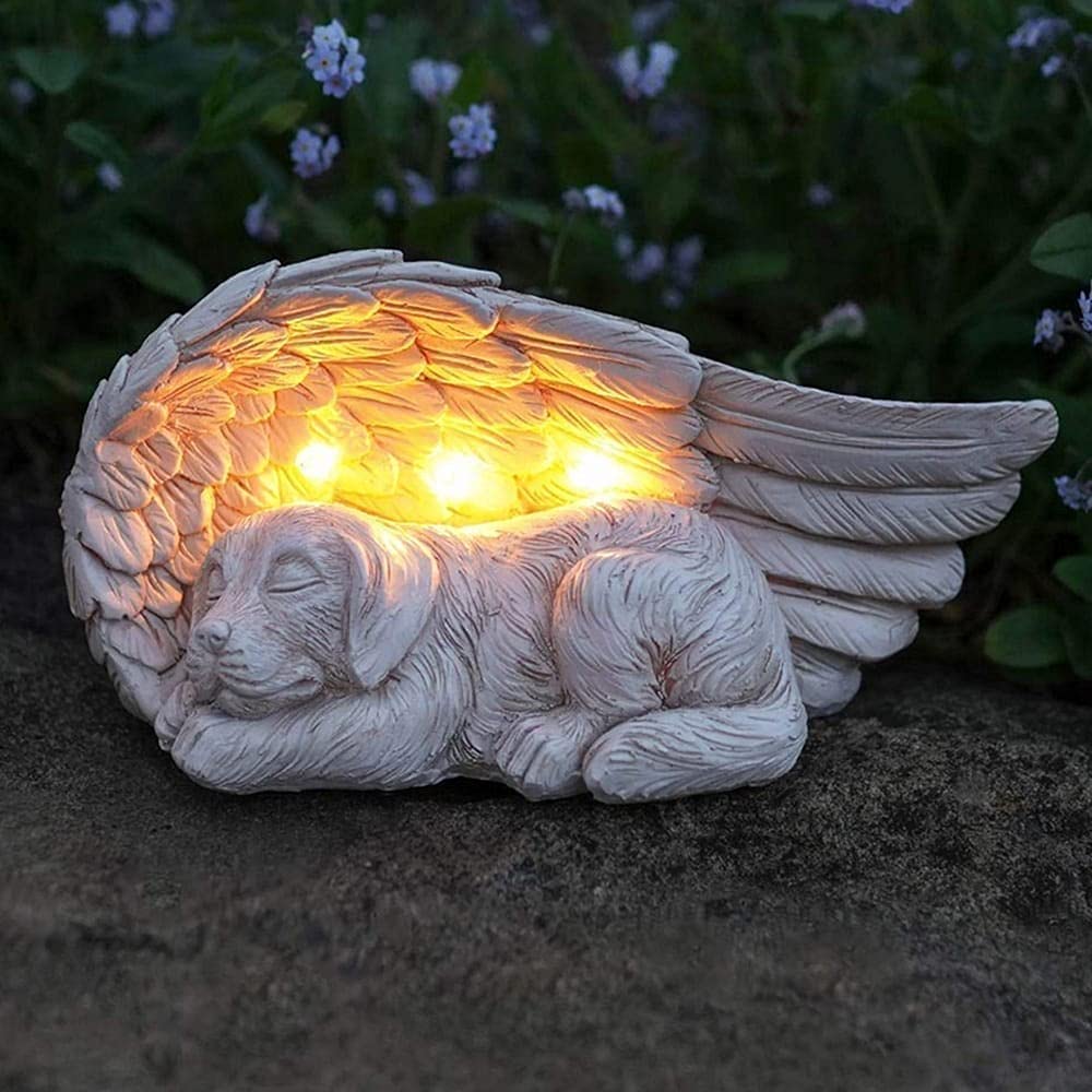 iHeartDogs Forever My Guardian Angel Garden Solar Light - Pet Memorial Stone