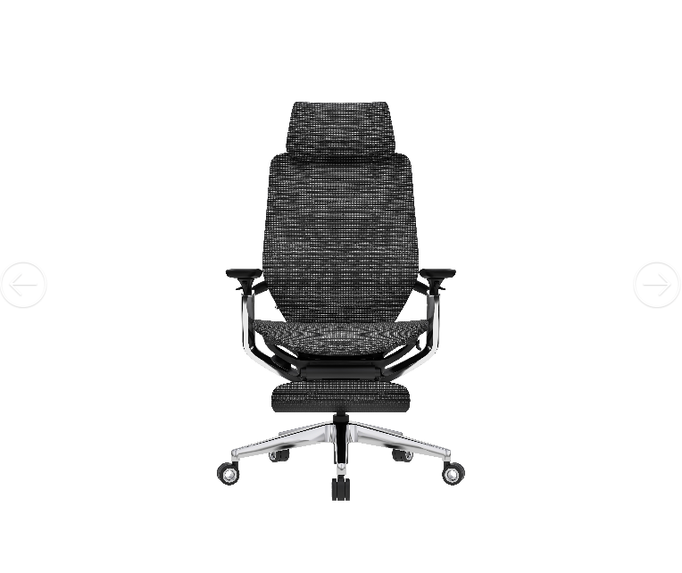 Imported Components Full-Mesh Executive Chair with Adjustable Headrest + Telescoping Nap Footrest