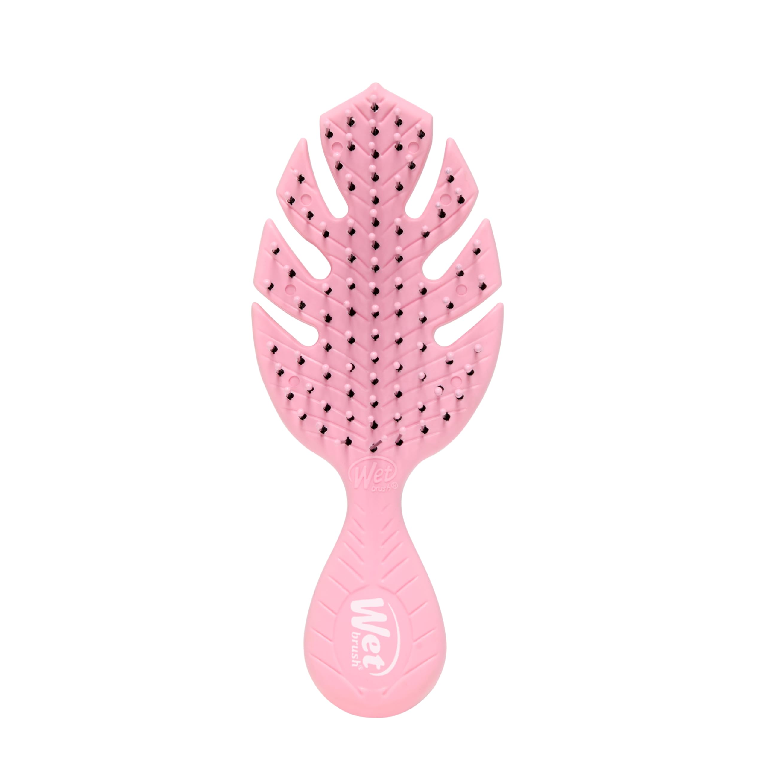 Wet Brush Go Green Mini Detangler, Pink - Detangling Travel Hair Brush - Ultra-Soft IntelliFlex Bristles Glide Through Tangles & Gently Loosens Knots While Minimizing Pain, Split Ends & Breakage