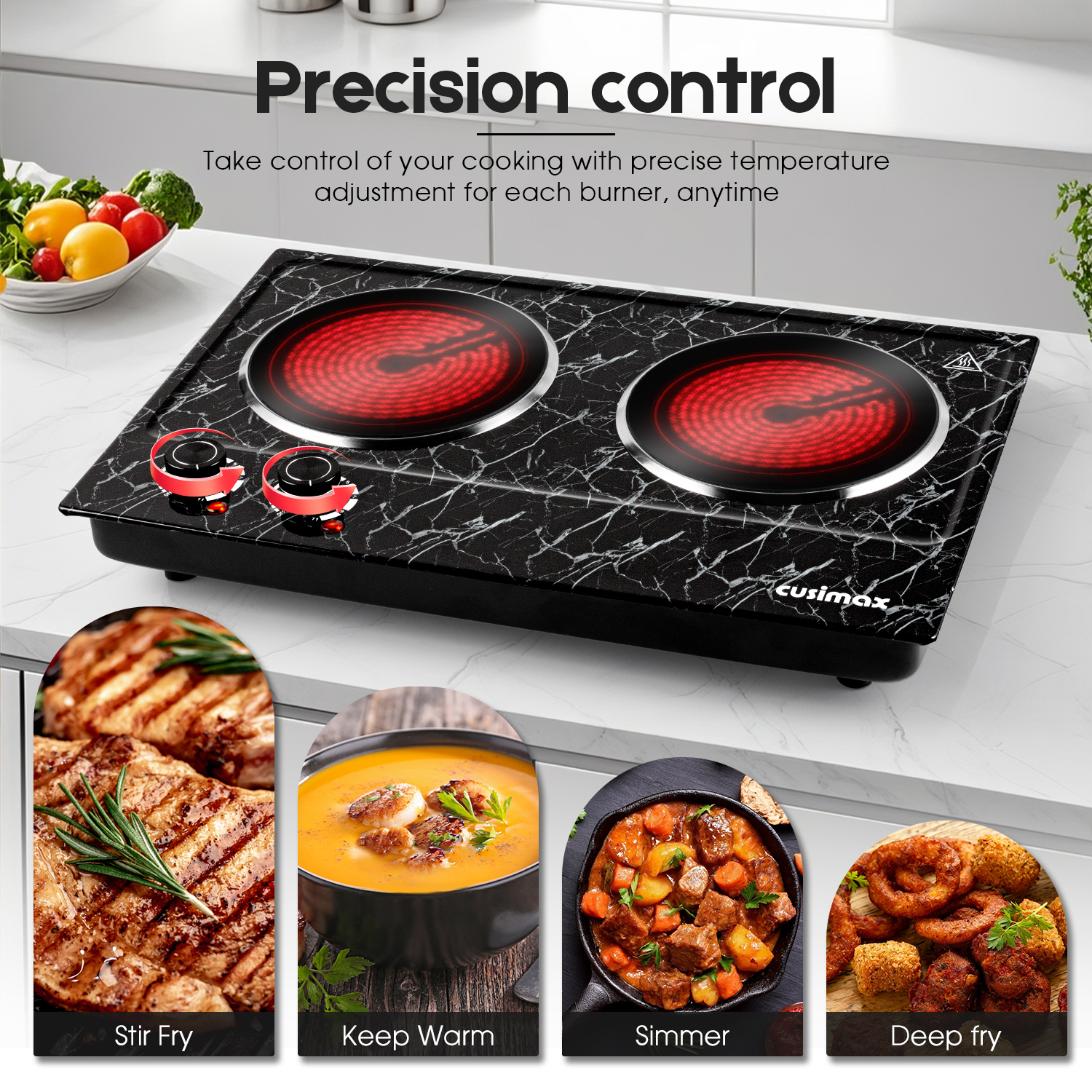 Double-Burner Infrared Ceramic Cooktop detail image 4