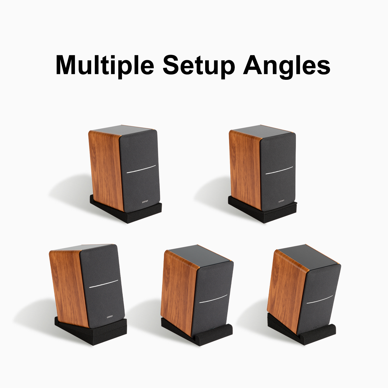 Ventray Home SS5 Monitor Isolation Pads — High‑Density Acoustic Foam Tilt Speaker Stands (Pair) — Black detail image 6