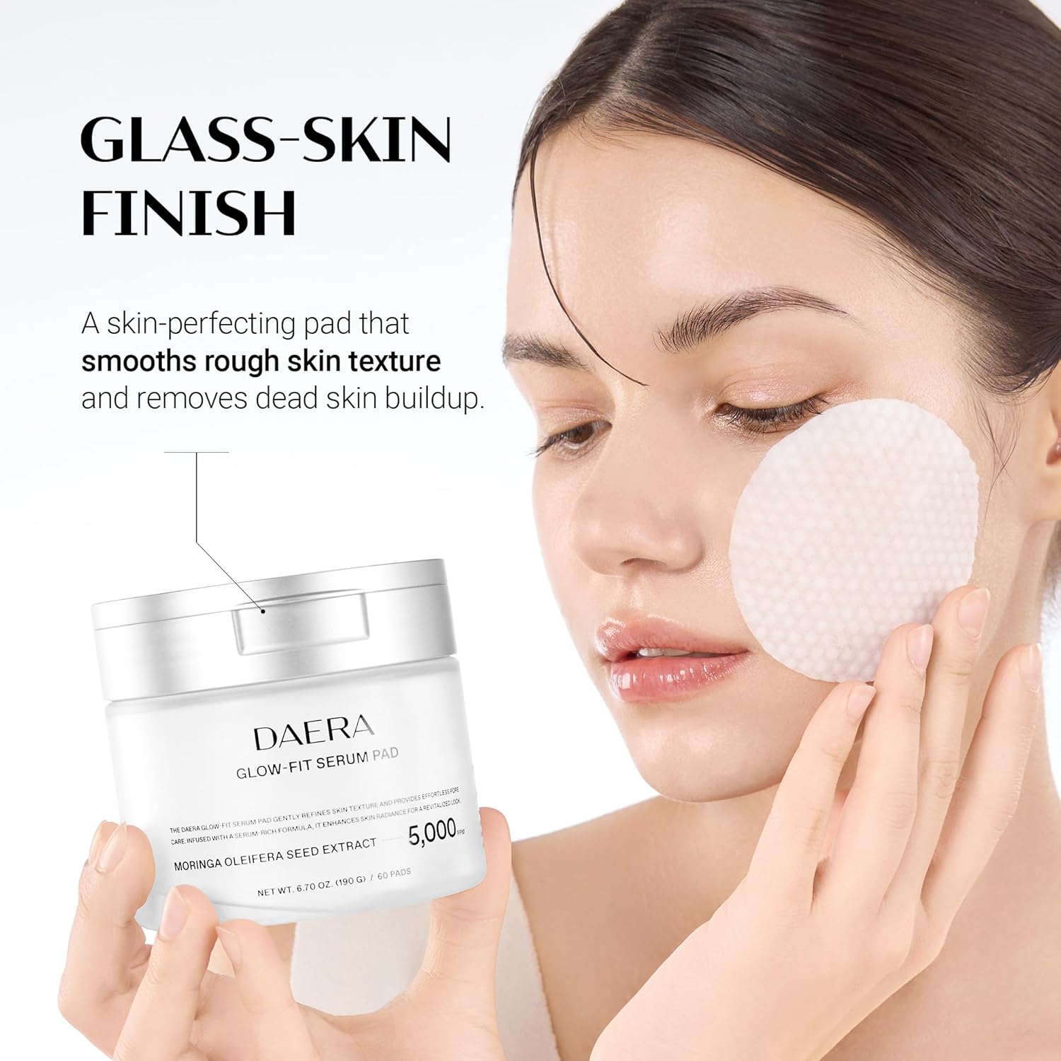 DAERA Glow-Fit Serum Pad, Dual-Sided Exfoliating & Hydrating Toner Pads for Pore Care and Dead Skin Removal , 60 Pads (190g, 6.70 fl. oz)