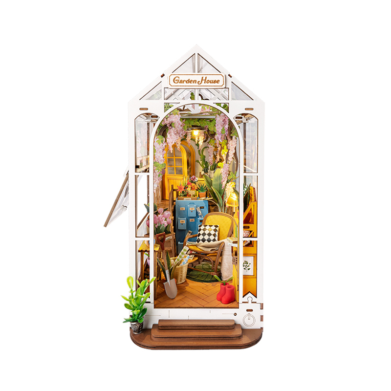 Rolife Gardenhouse DIY Miniature House, Handmade Assembly Model with Lights, Creative Decorative Display Gift