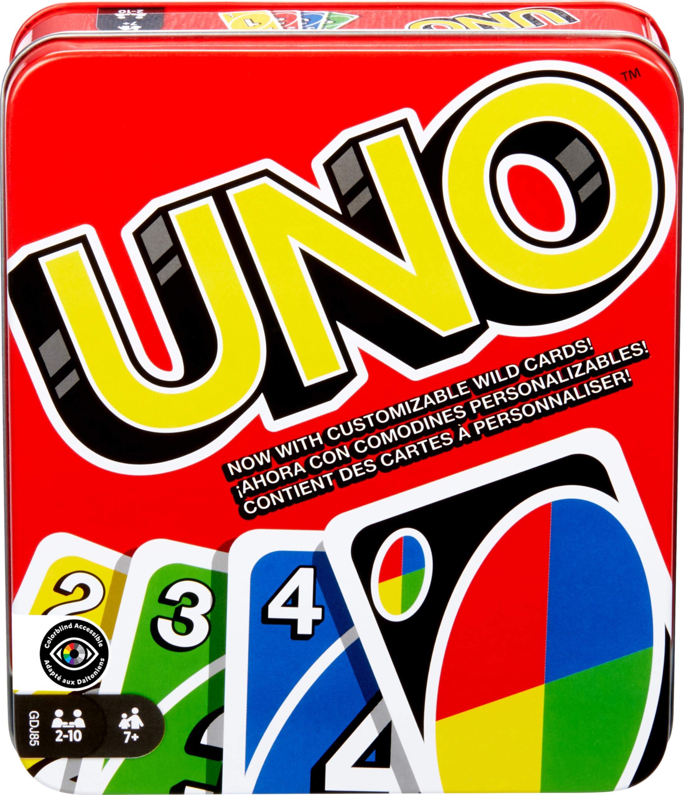 Mattel Games UNO Card Game for Kids, Adults & Families — Color Blind Accessible, Customizable Deck (Amazon Exclusive)