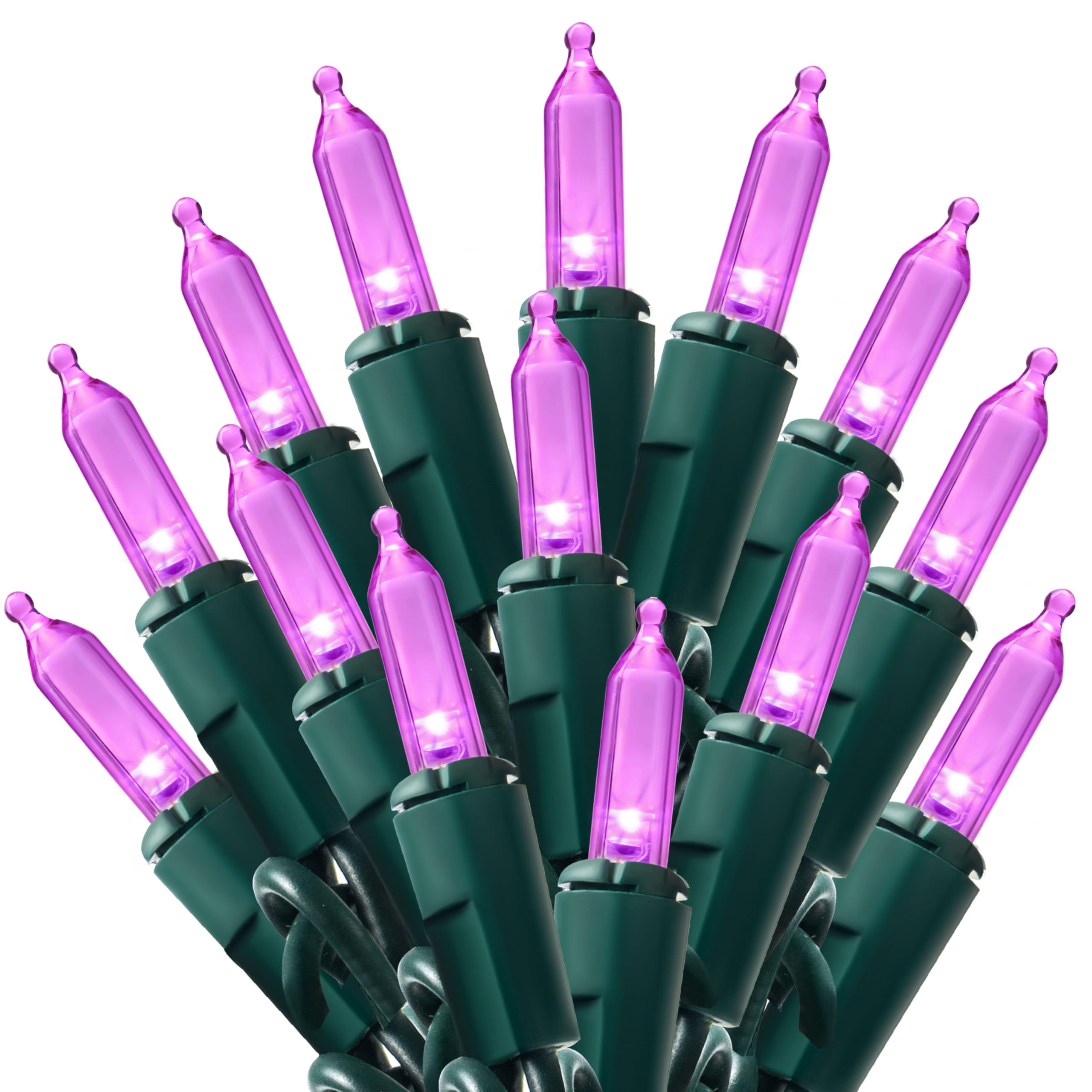 Joiedomi Purple LED Halloween String Lights — 100 Mini LEDs on 26. 25 ft Green Wire, Indoor/Outdoor Waterproof
