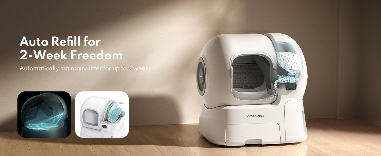 Homerun CS106 106L Extra-Large Smart Automatic Cat Litter Box |Triple Safety Protection | App Control | Ideal for Multi-Cat & Large-Cat Homes detail image 8