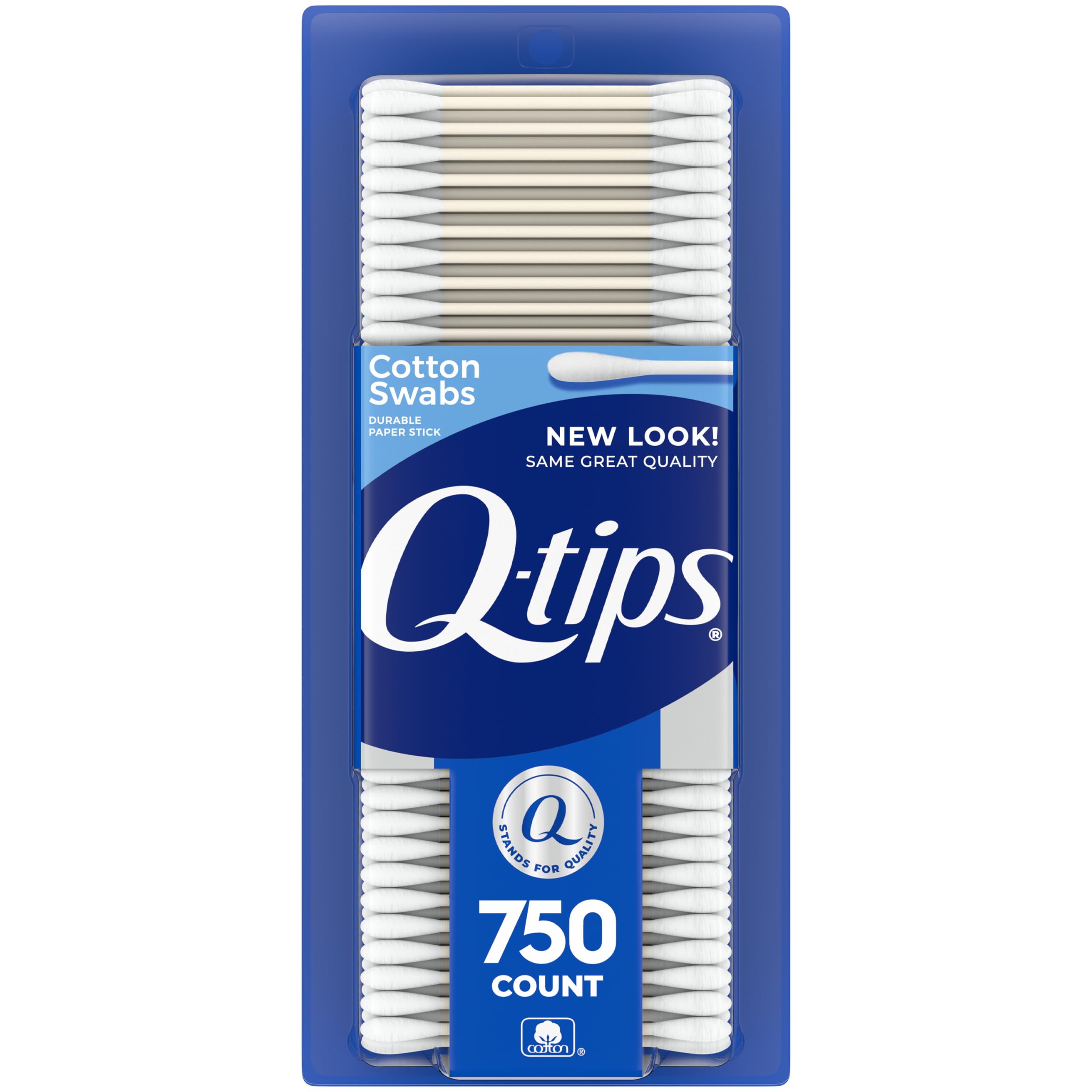 Q-tips Cotton Swabs, 100% Cotton, Paper Sticks, 750 Count