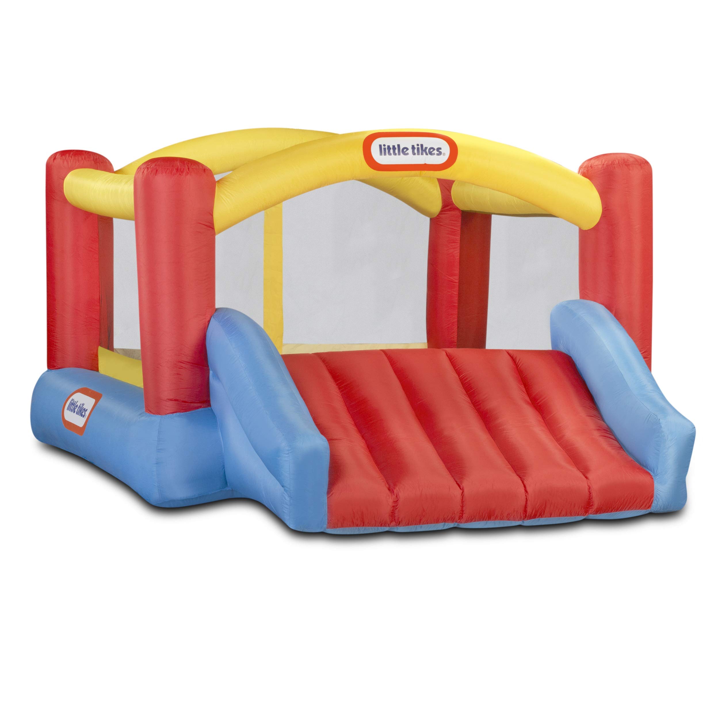 Little Tikes Jump 'n Slide Inflatable Bouncer with Heavy-Duty Blower, GFCI, Stakes, Repair Patches, and Storage Bag — Ages 3-8