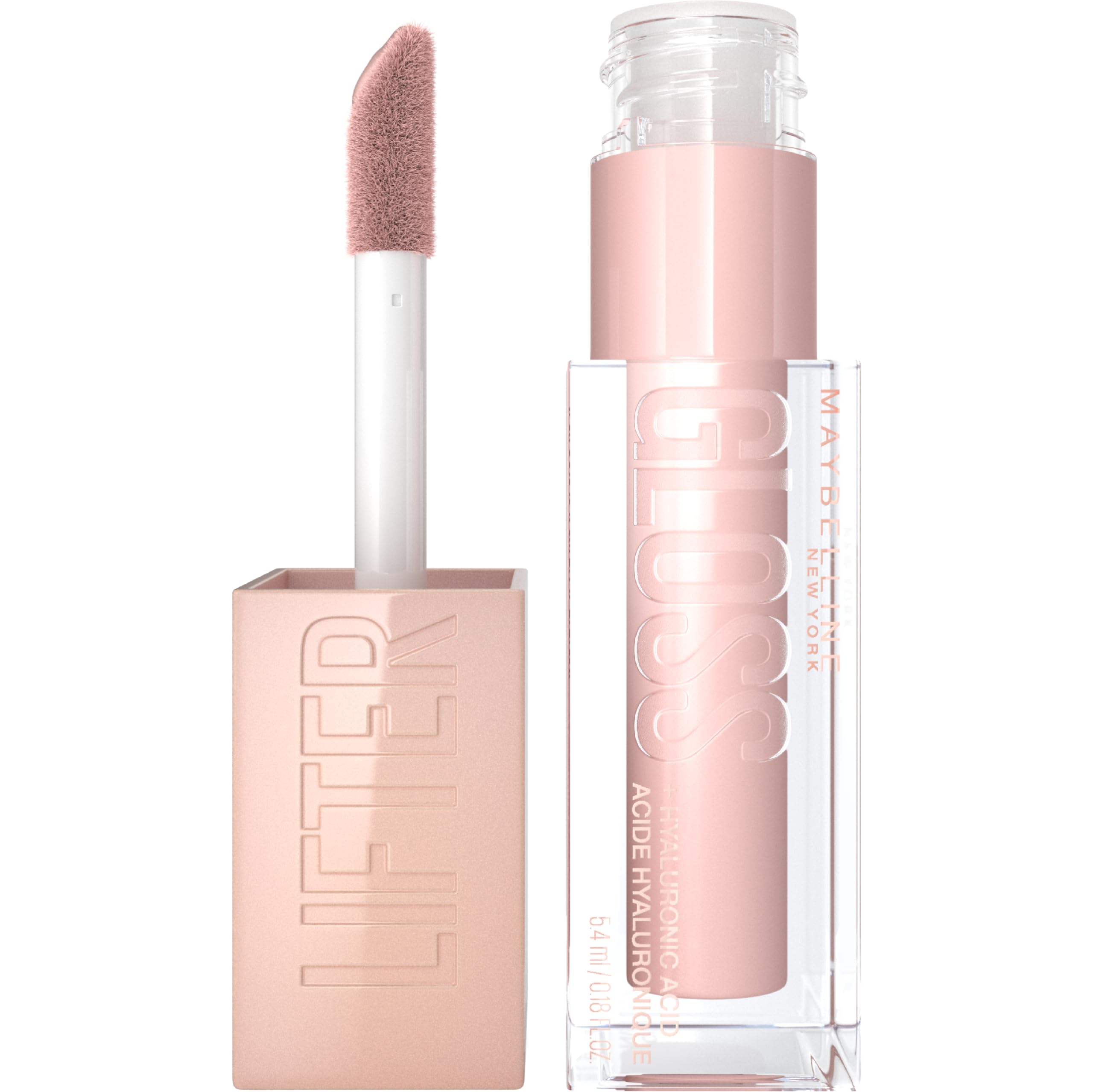 美宝莲 Lifter Gloss 玻尿酸保湿唇彩,Ice(半透明粉色),0. 18 oz