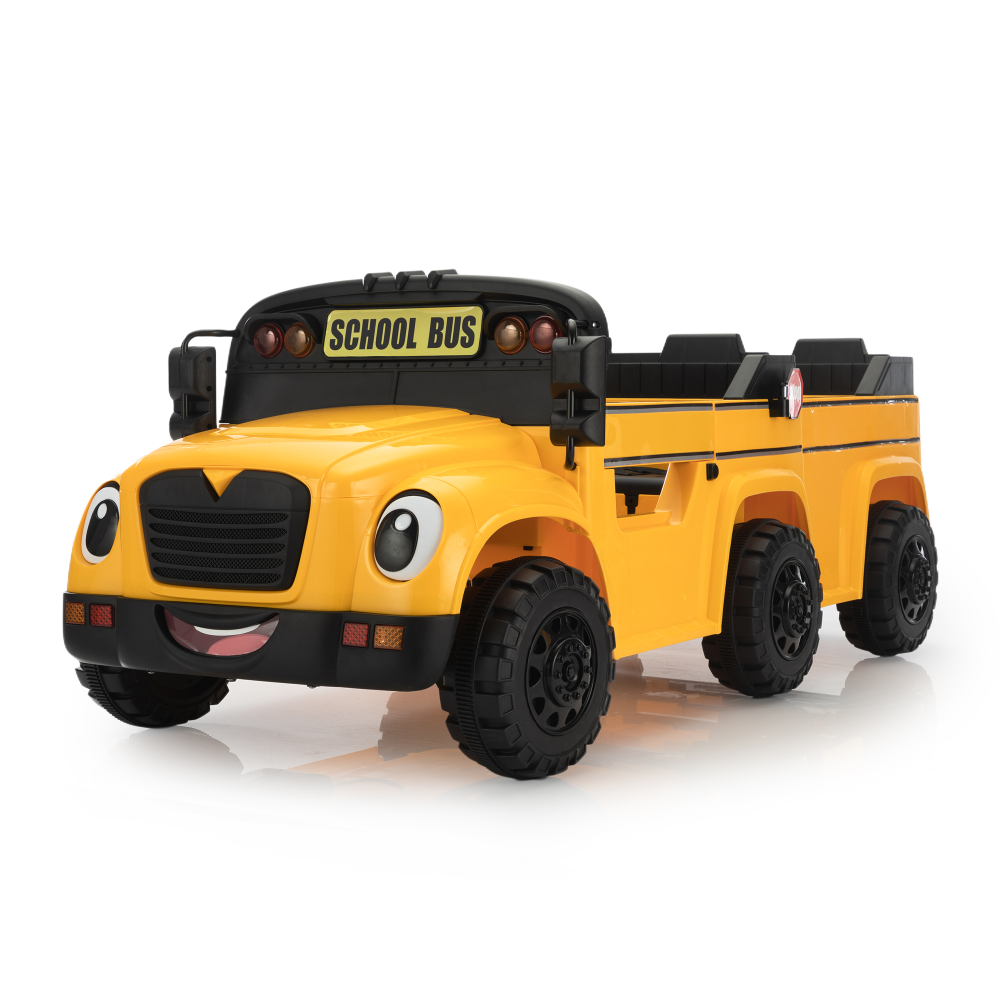 Yellow 12V Two-Seat Kids Electric School Bus