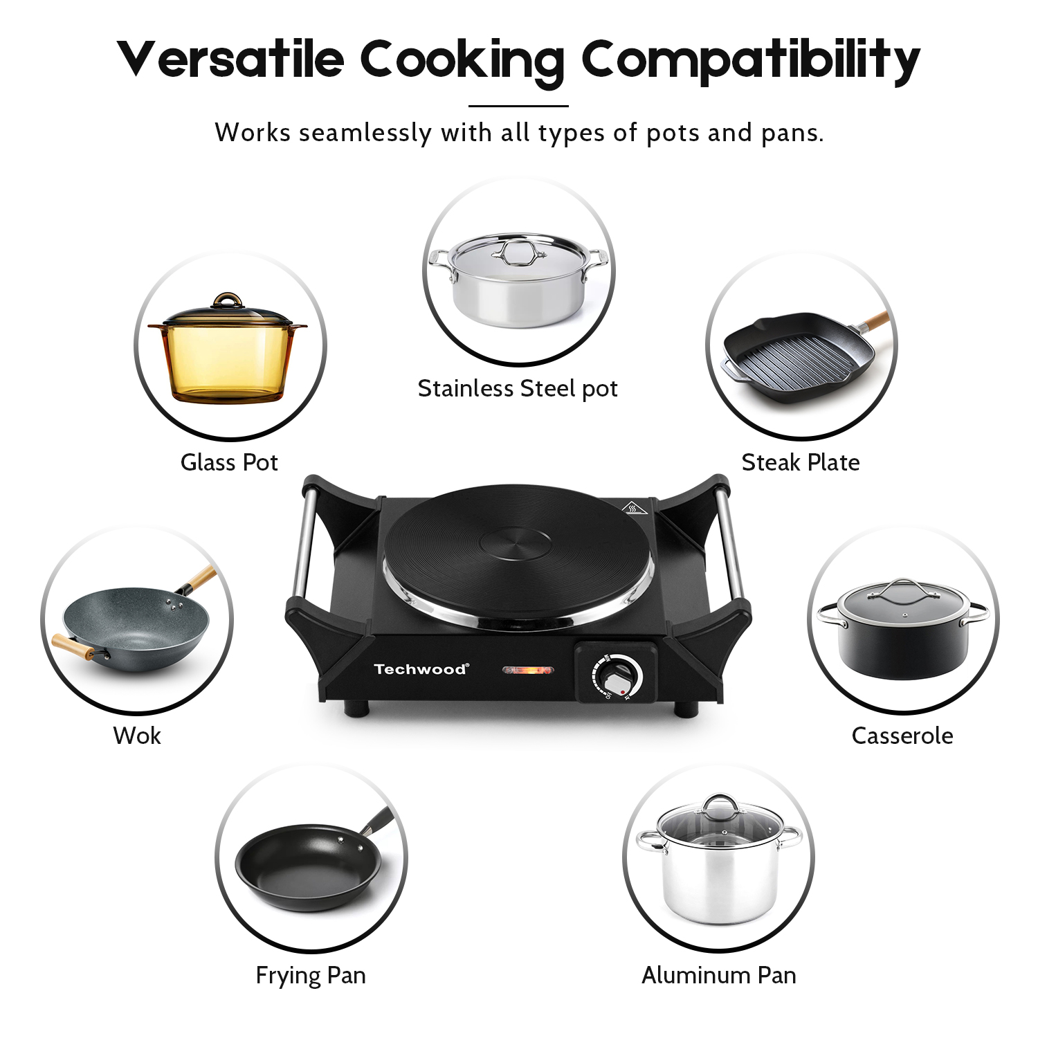 Techwood 1500W Single-Burner Electric Hot Plate