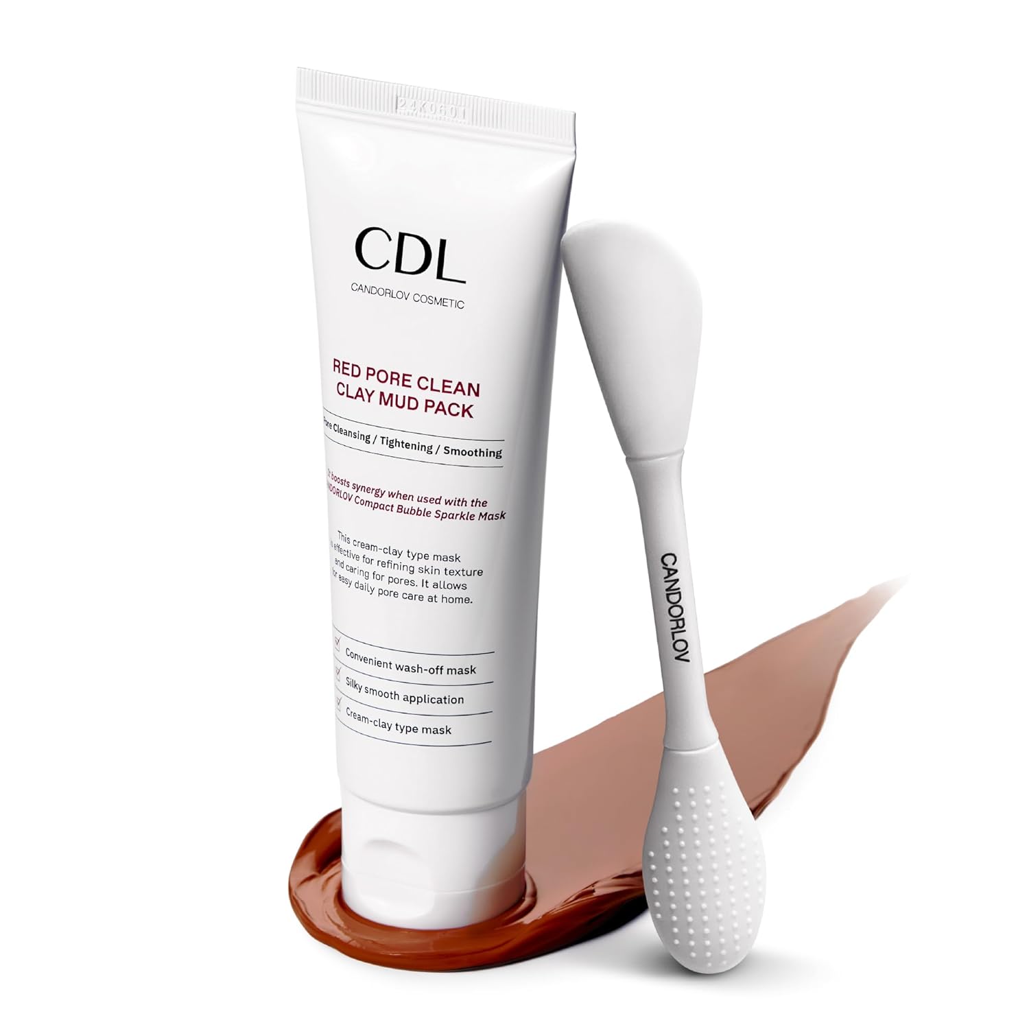 CANDORLOV Clay Mask for Face, Korean Red Mud Mask – Deep Pore Cleansing Facial Mask for Sensitive Skin, 2.7 oz