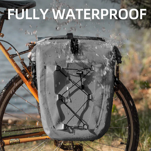 ROCKBROS 25–32L Bike Panniers 2-Pack, Fully Waterproof Rear Rack Bags, Heavy-Duty Bicycle Cargo Bag Set for Commuting & Touring detail image 7