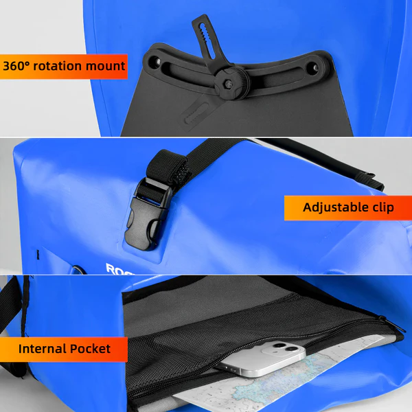 ROCKBROS 25–32L Bike Panniers 2-Pack, Fully Waterproof Rear Rack Bags, Heavy-Duty Bicycle Cargo Bag Set for Commuting & Touring detail image 15