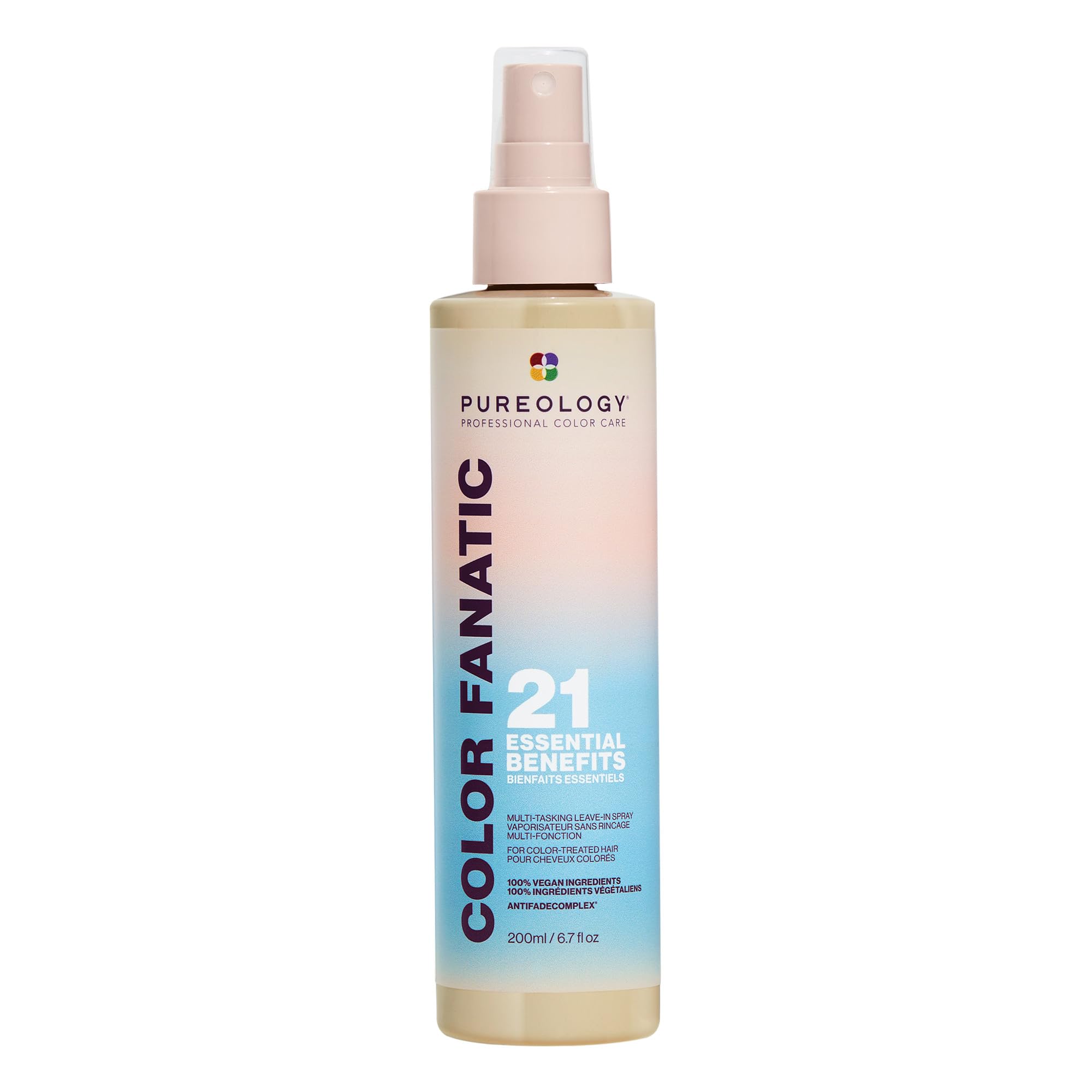 Pureology Color Fanatic Multi-Tasking Leave-In Spray — 21 Benefits, Suitable for All Hair Types, with Coconut Oil & Camellia Oil, Color-Safe, Vegan Formula