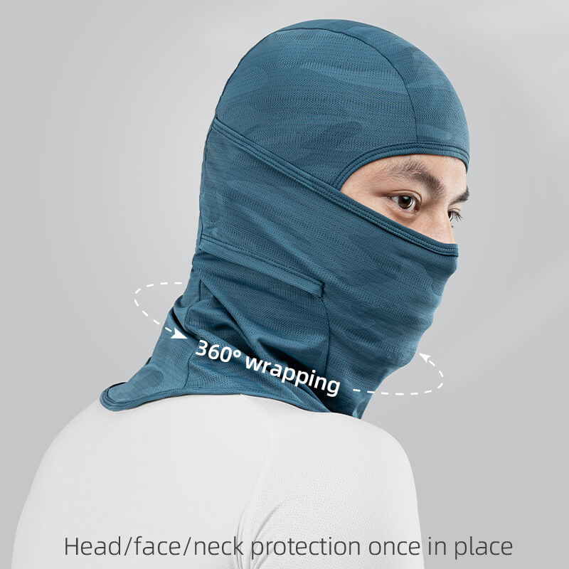 ROCKBROS Summer Ice Silk Cycling Balaclava Mask, UV Protection Full Face Cover, Breathable Moisture Wicking for Road Bike MTB Outdoor Riding detail image 1