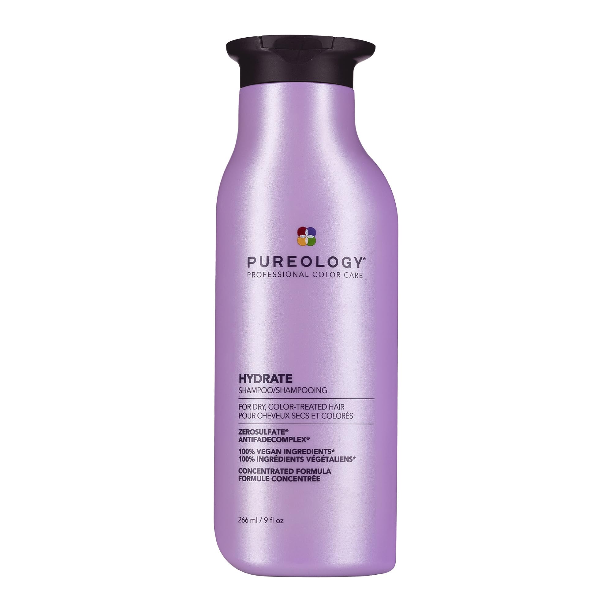 Pureology Hydrate Shampoo — Moisturizing Shampoo for Dry or Color-Treated Hair with Rose Extract & Green Tea, Vegan, Sulfate-Free