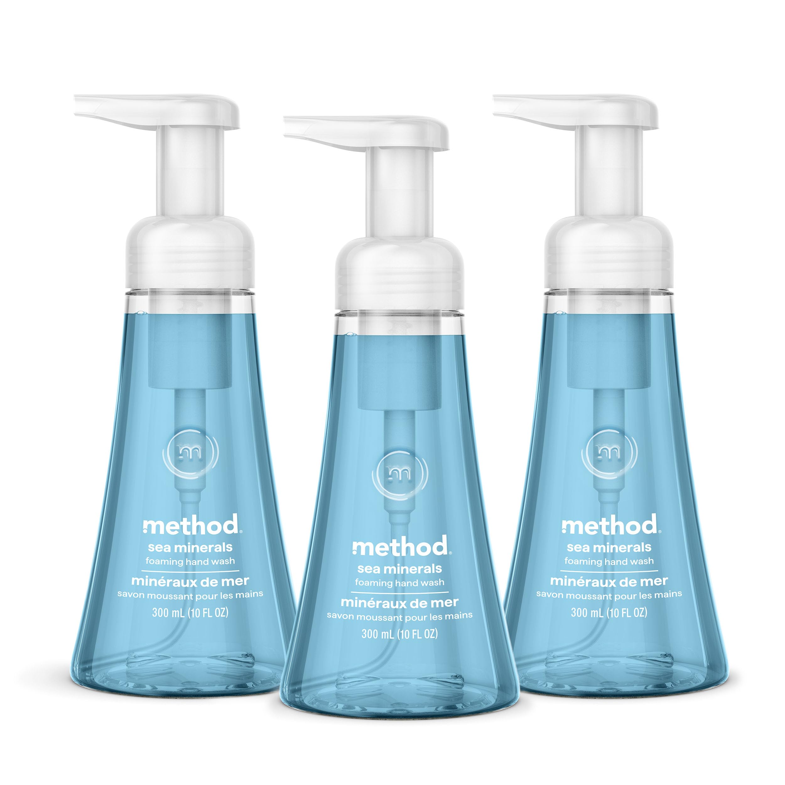 method Foaming Hand Wash, Sea Minerals - Leaves Hands Feeling Soft & Clean, for Bathroom & Kitchen, Marine & Lemon Notes, 10 fl oz, 3 pack