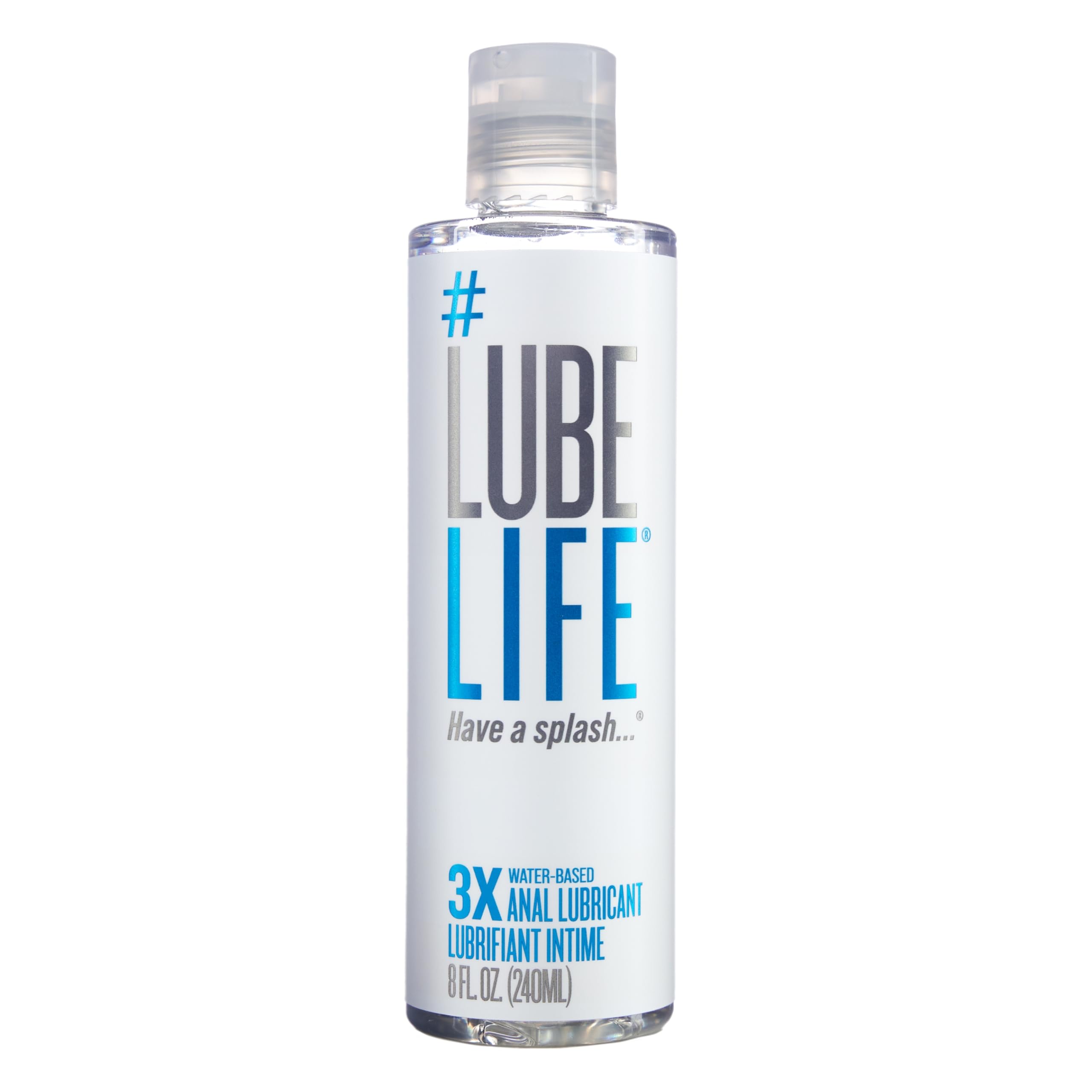 LUBELIFE 3X Anal Water-Based Lubricant, Extra Thick, Toy & Condom Compatible, 8 fl oz