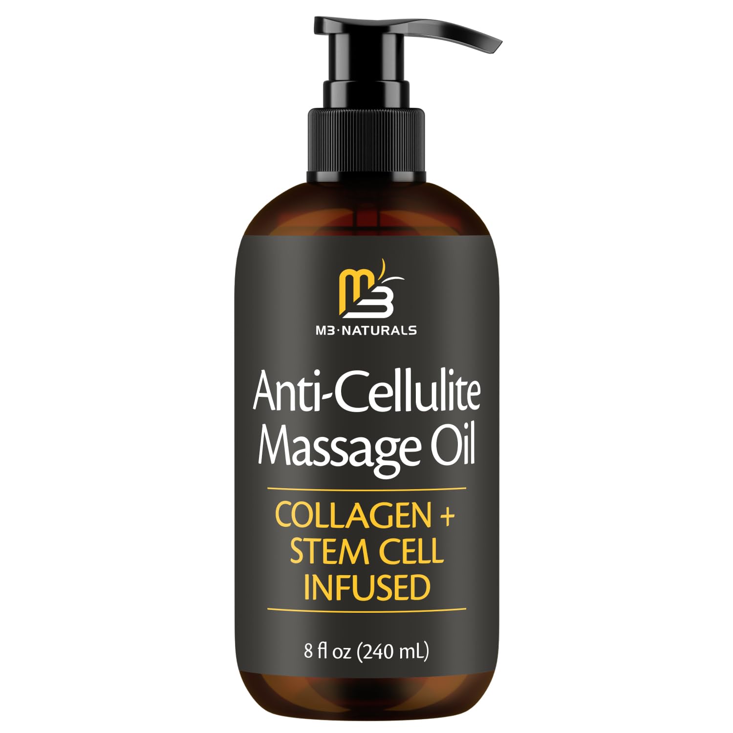 Firming Body Massage Oil with Collagen & Stem Cell — Refreshing Lemon Eucalyptus Aromatherapy, 8 fl oz